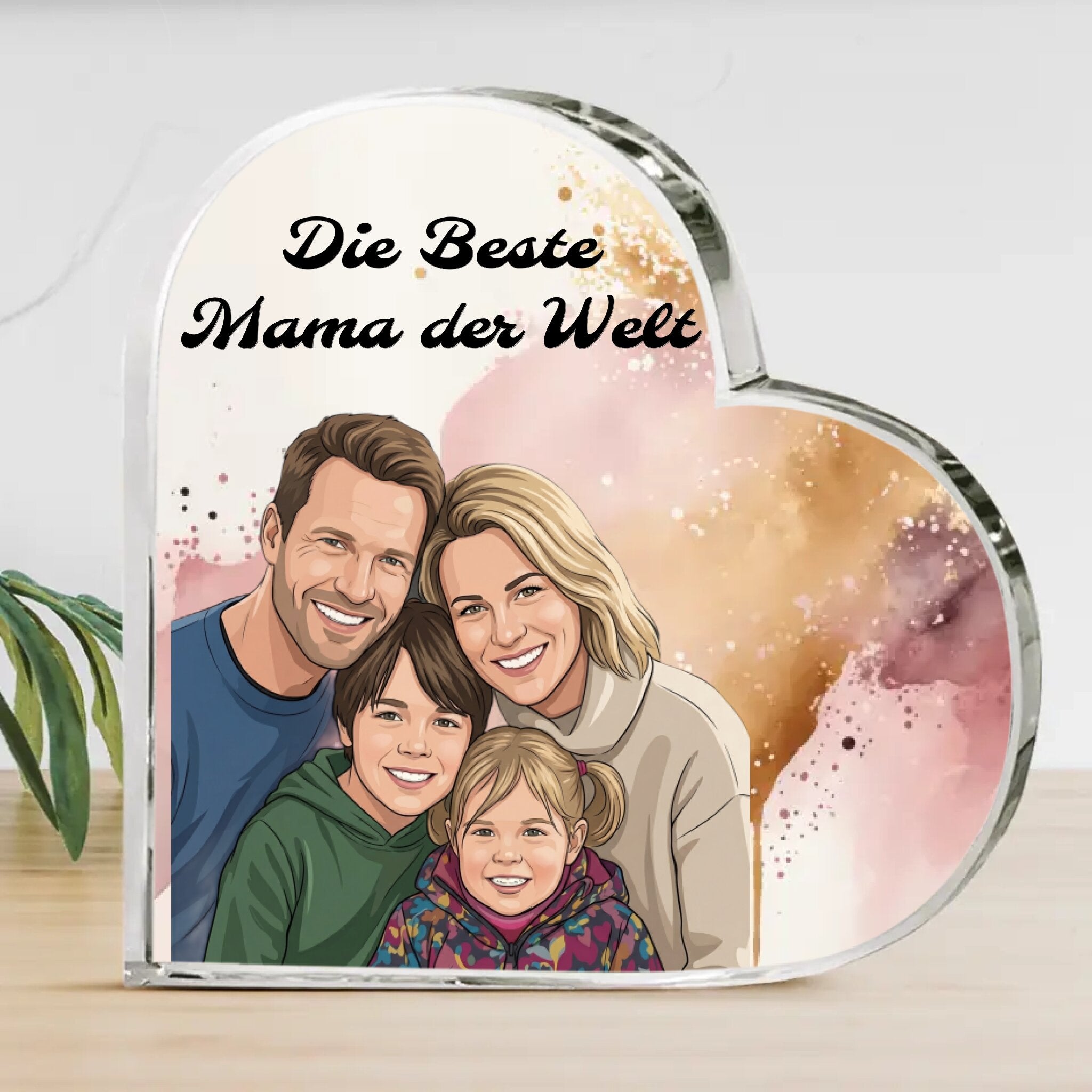 Herz mit Foto im Kunststil und Text personalisiert