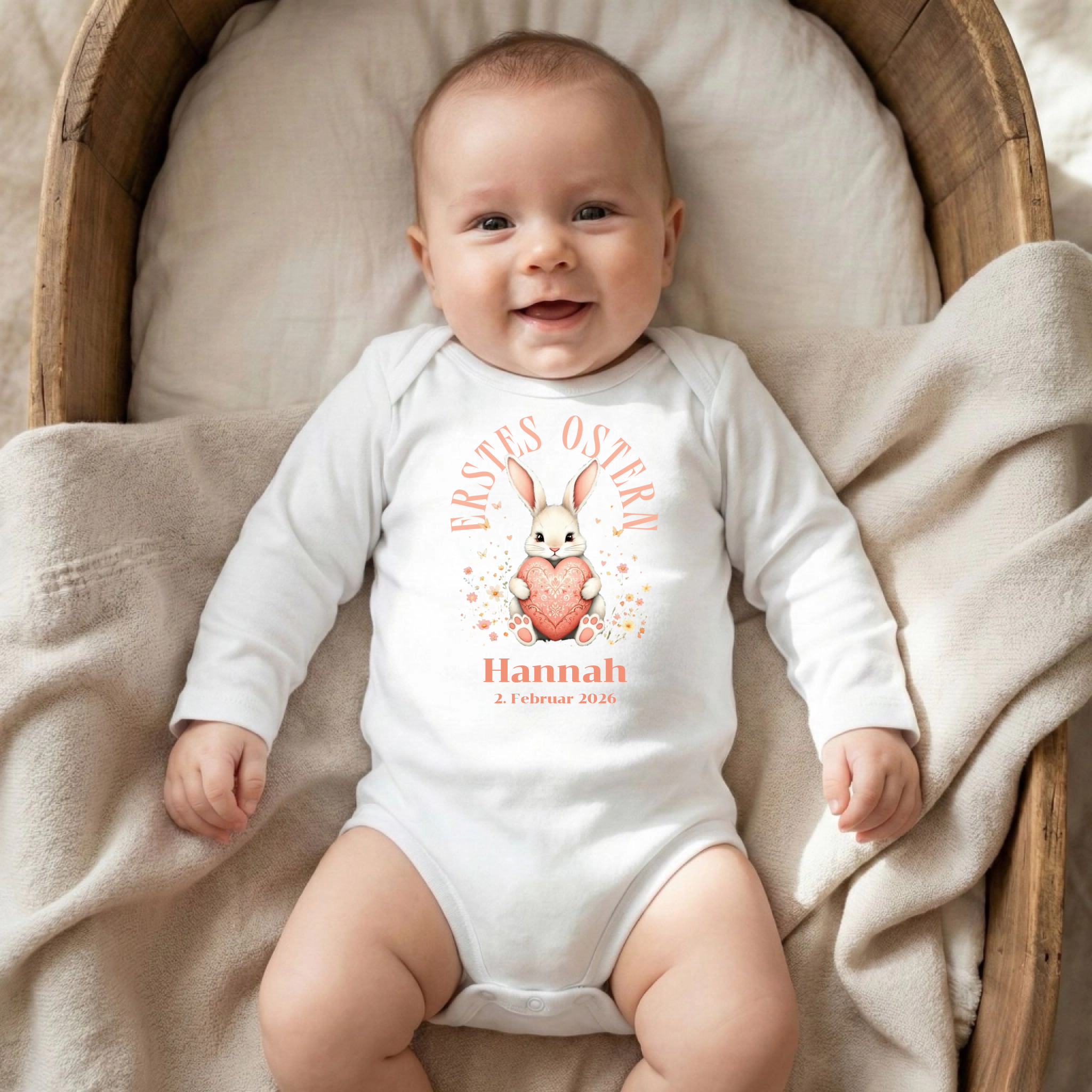 Bio Babybody Erstes Ostern personalisiert mit Namen