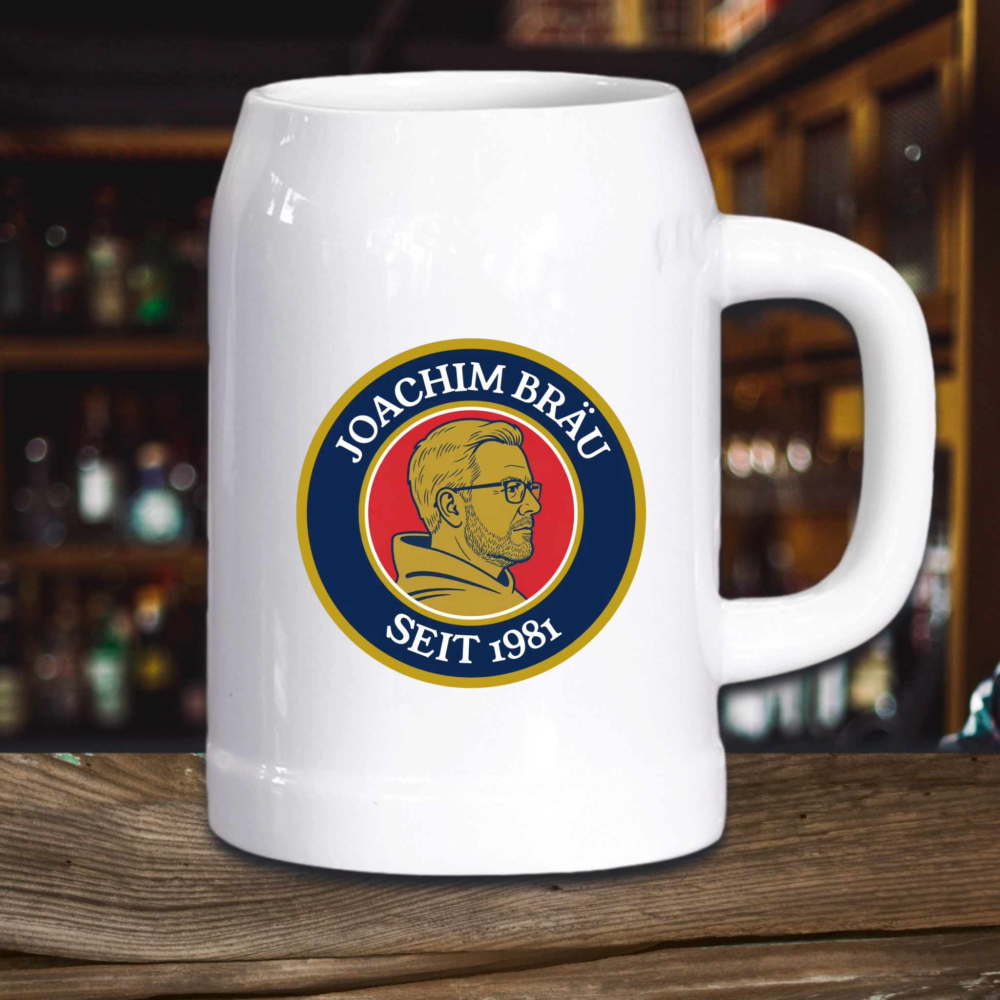 Brauerei Bierkrug mit deinem Foto - einseitig bedruckt