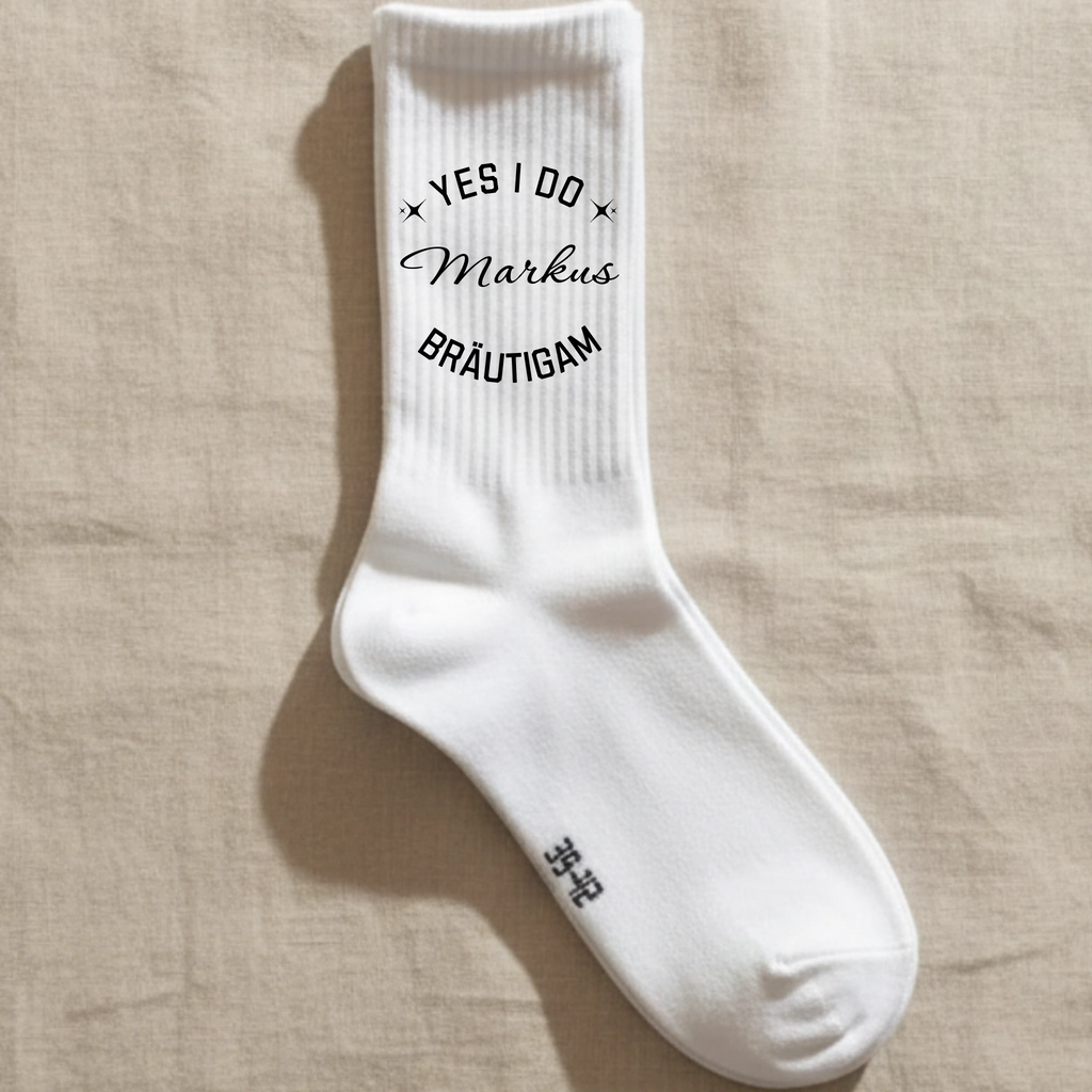 Bräutigam Socken personalisiert mit Namen