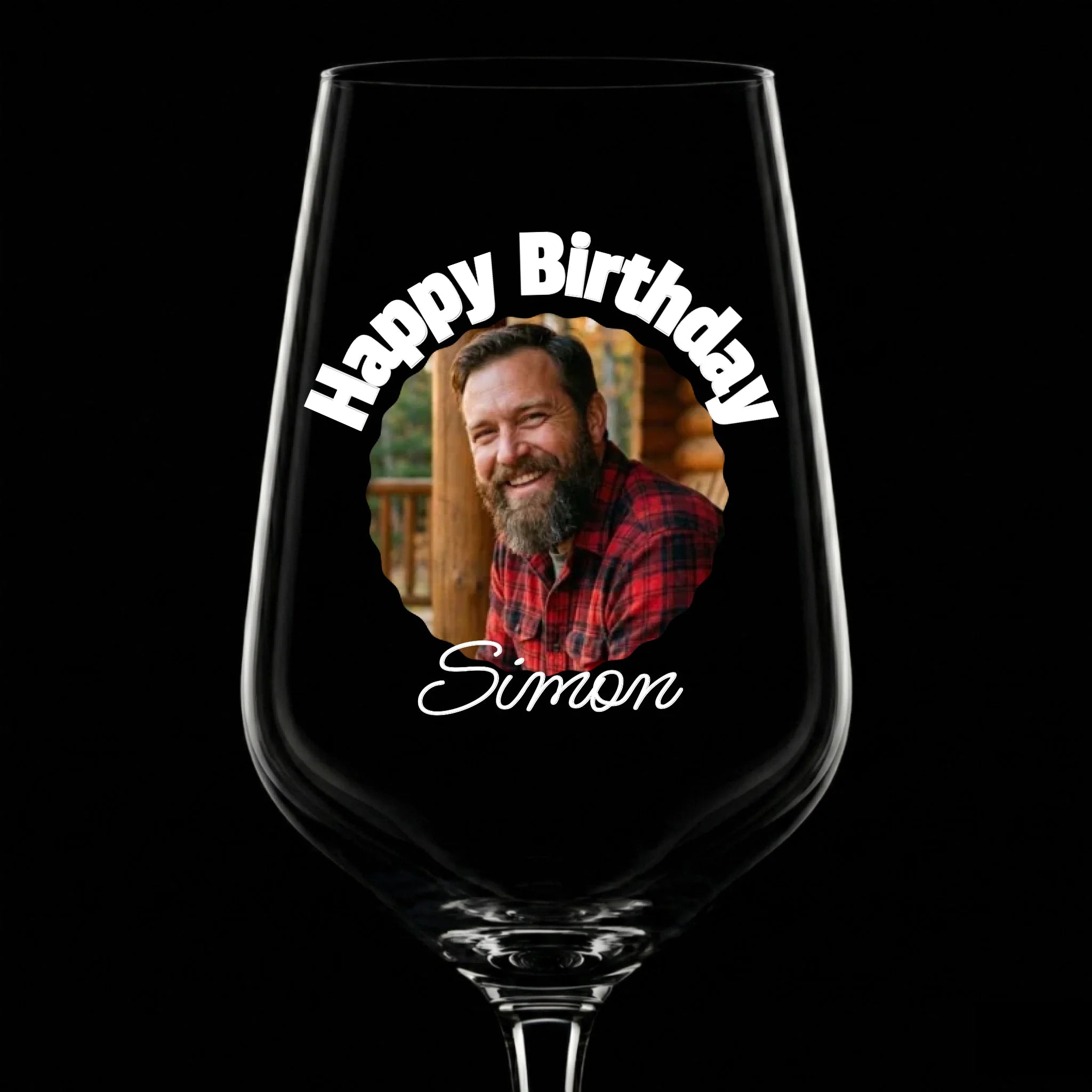 Weinglas mit Foto Upload