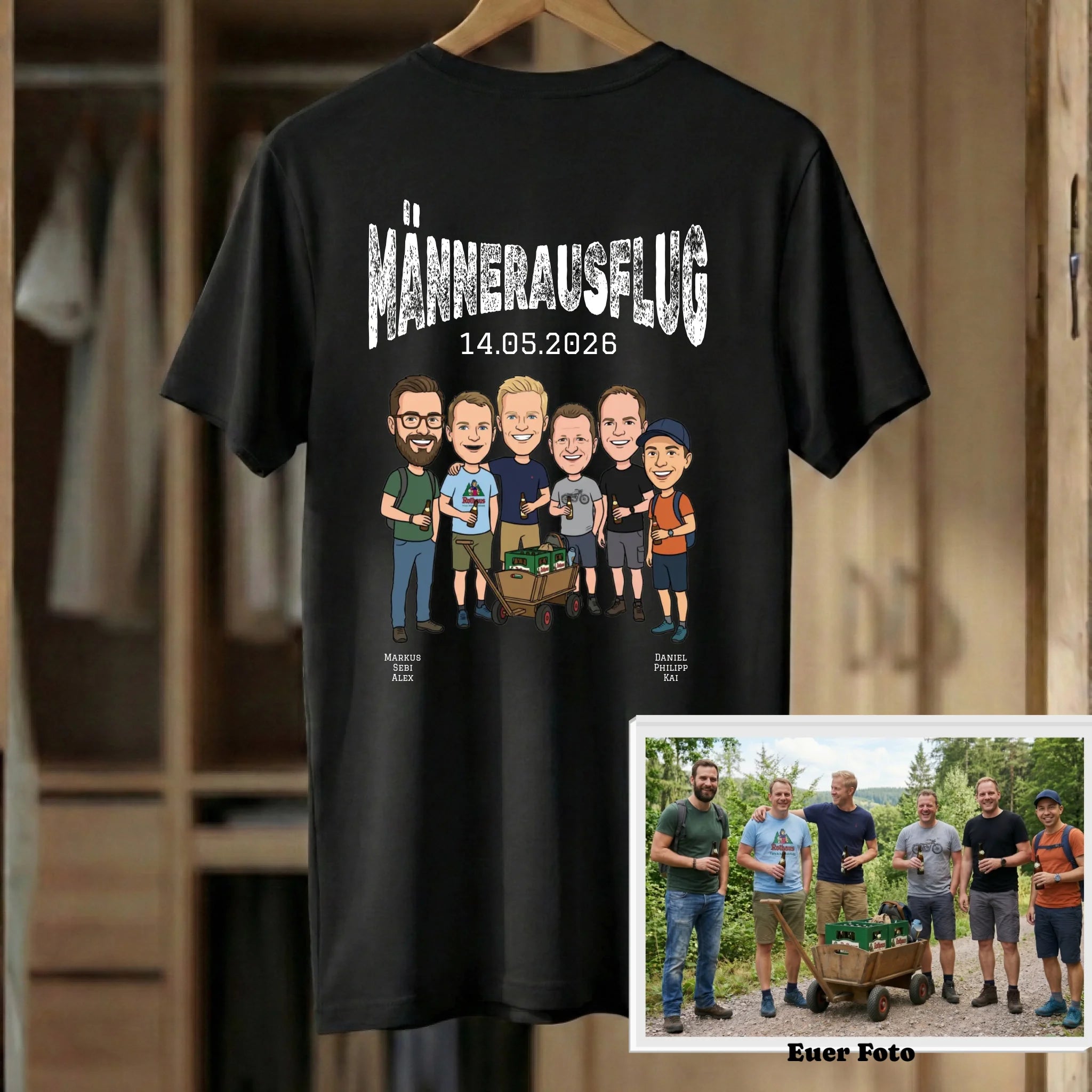 T-Shirt Männerausflug - schwarz