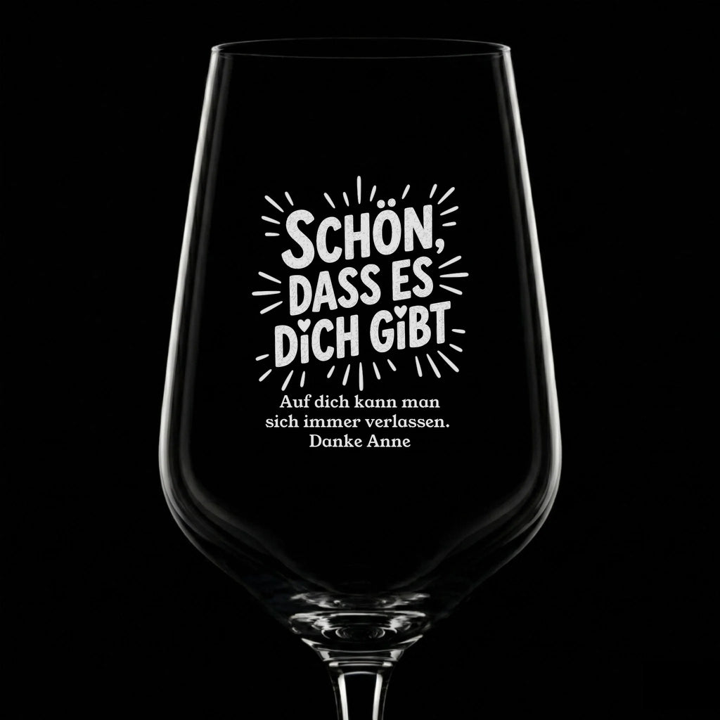 Weinglas mit Gravur