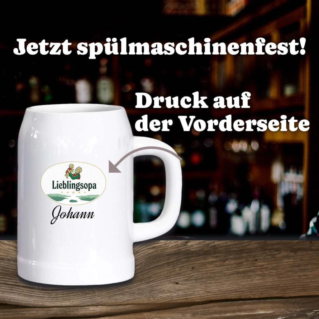 Bierkrug aus Stein personalisiert