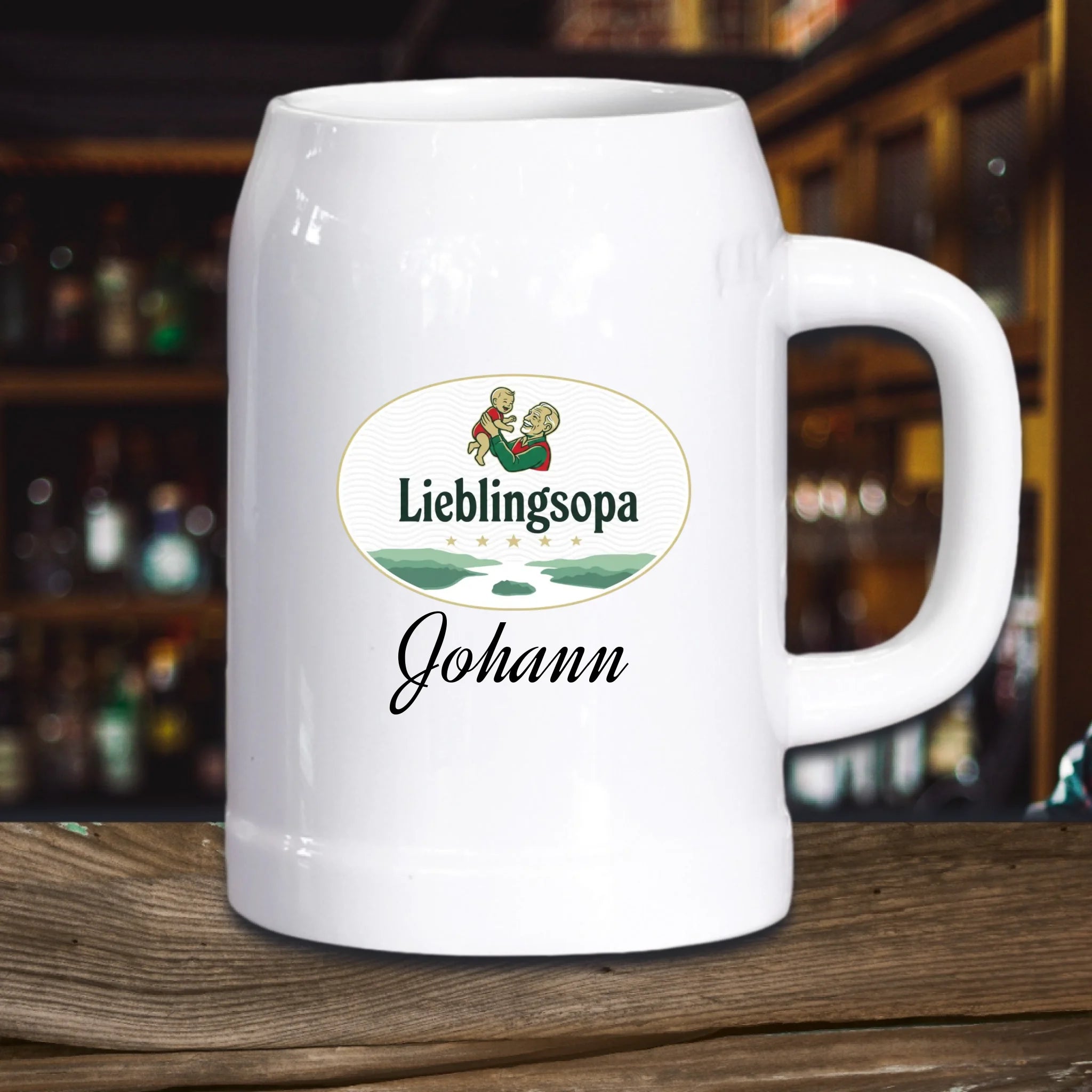 Bierkrug aus Stein personalisiert