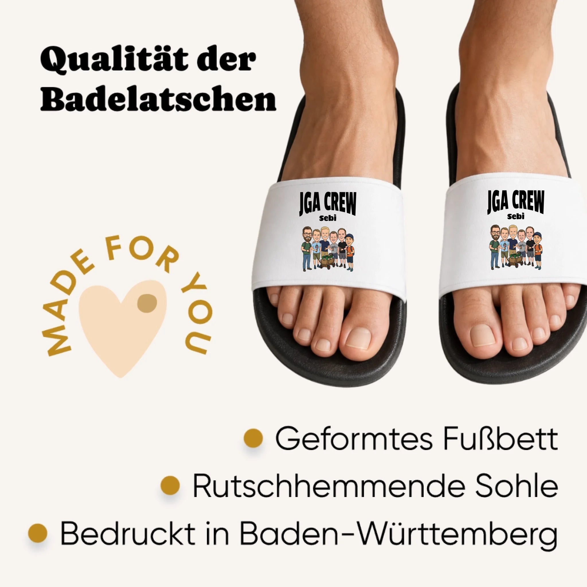 Personalisierte Badeschlappen