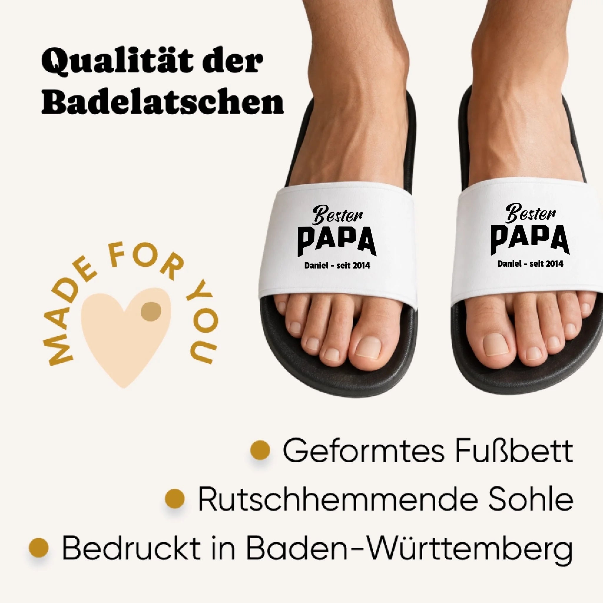 Personalisierte Badeschlappen