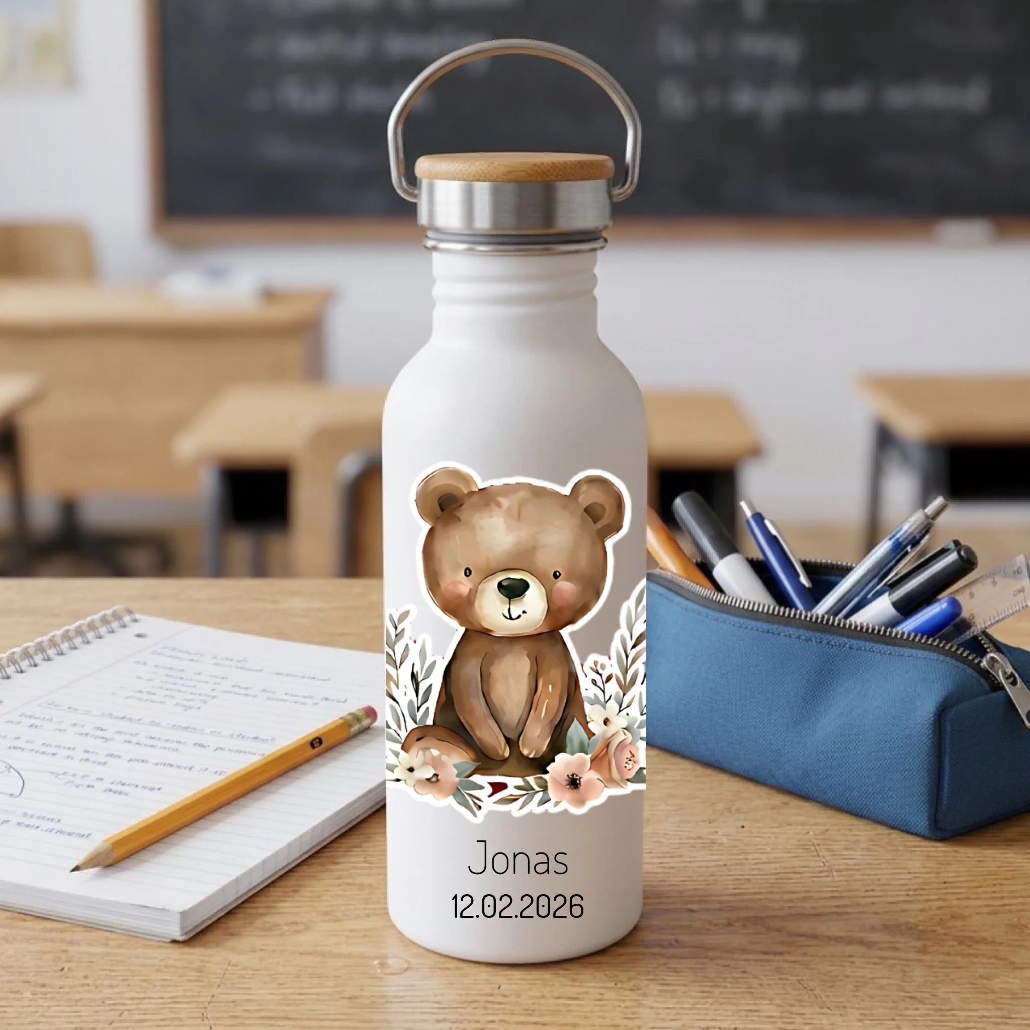Personalisierte Trinkflasche für Kinder mit Namen
