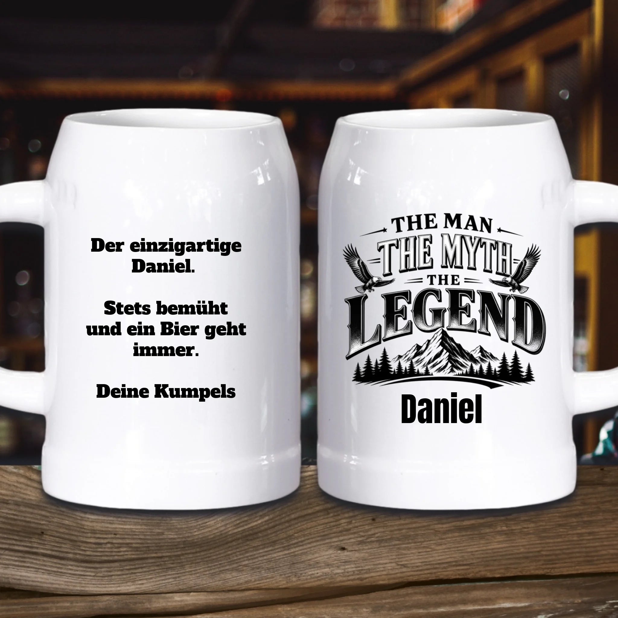 Bierkrug aus Stein personalisiert