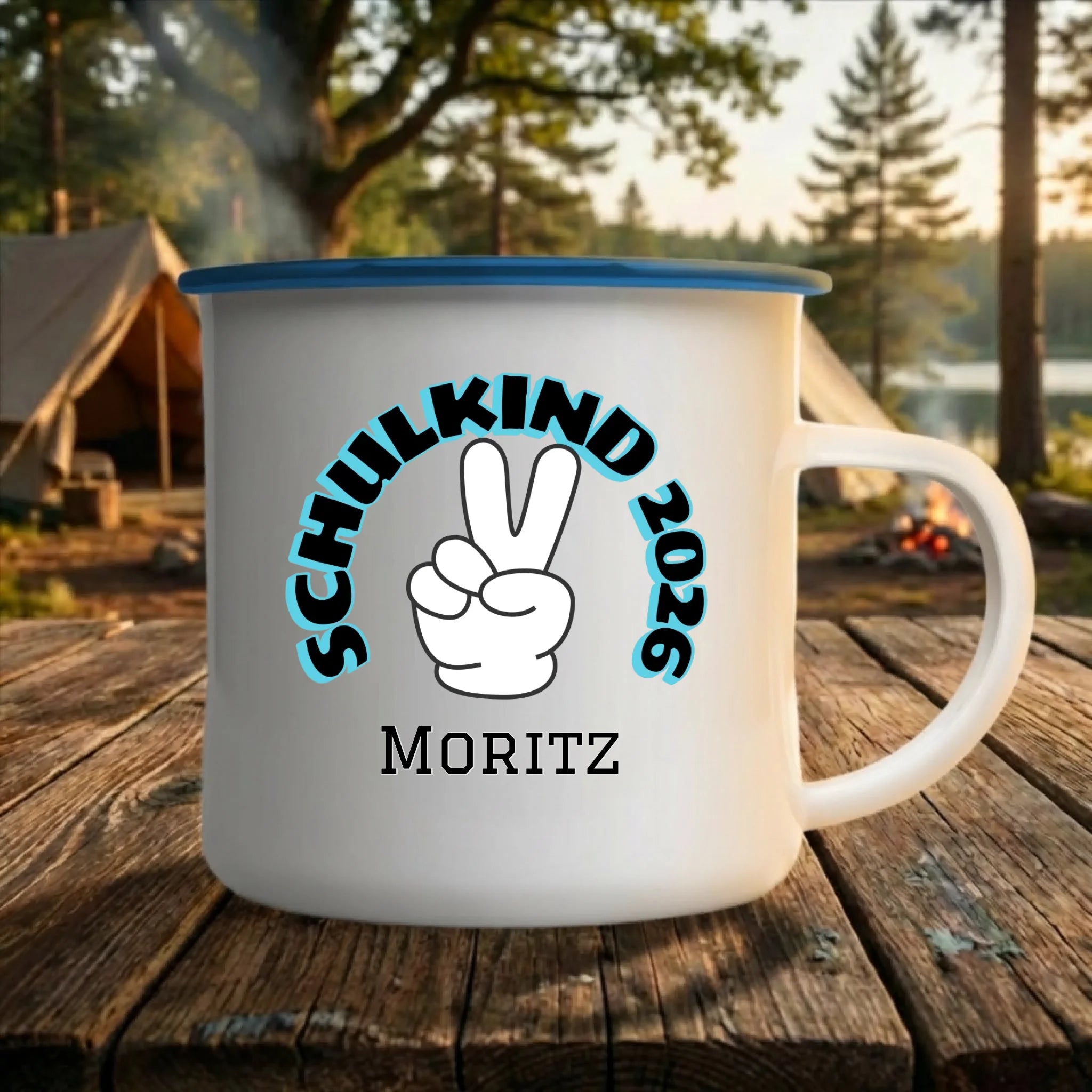 Personalisierte Emaille Tasse