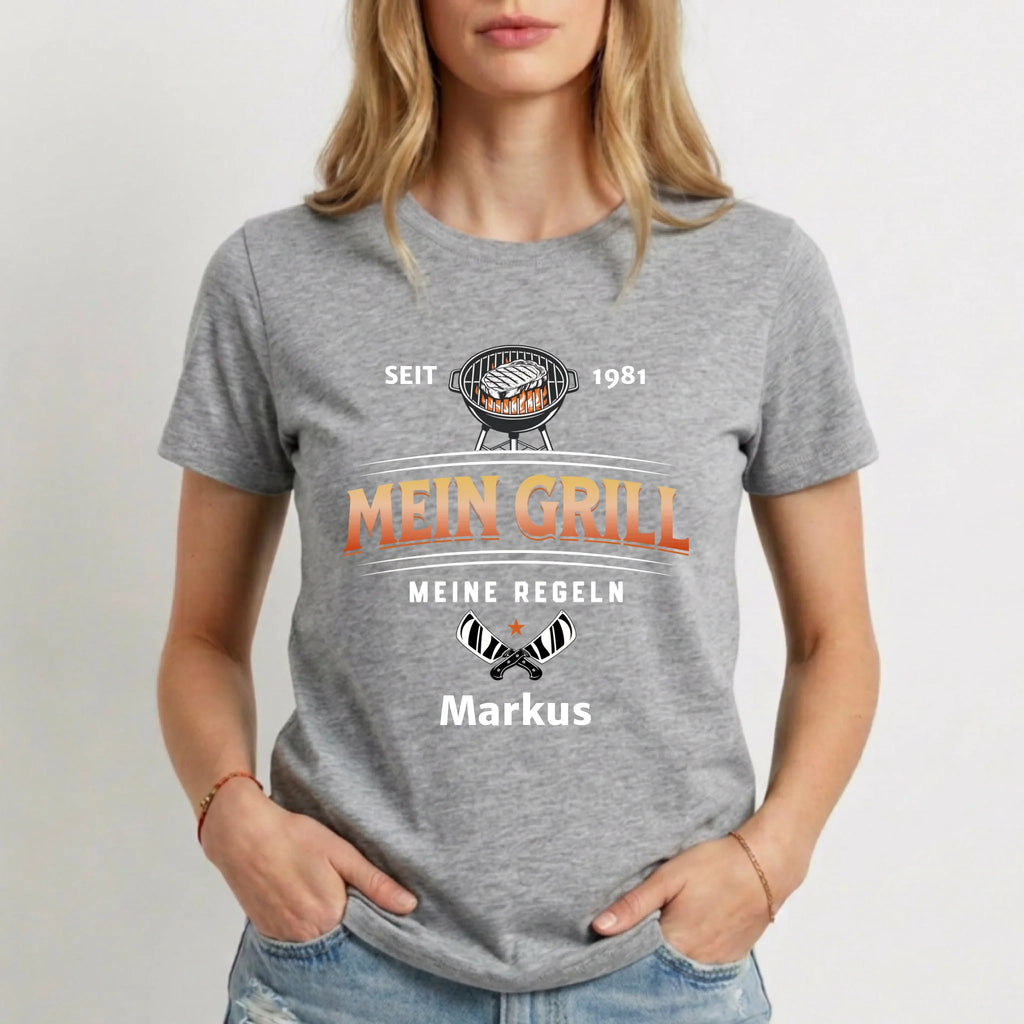 Personalisiertes T-Shirt Damen - grau