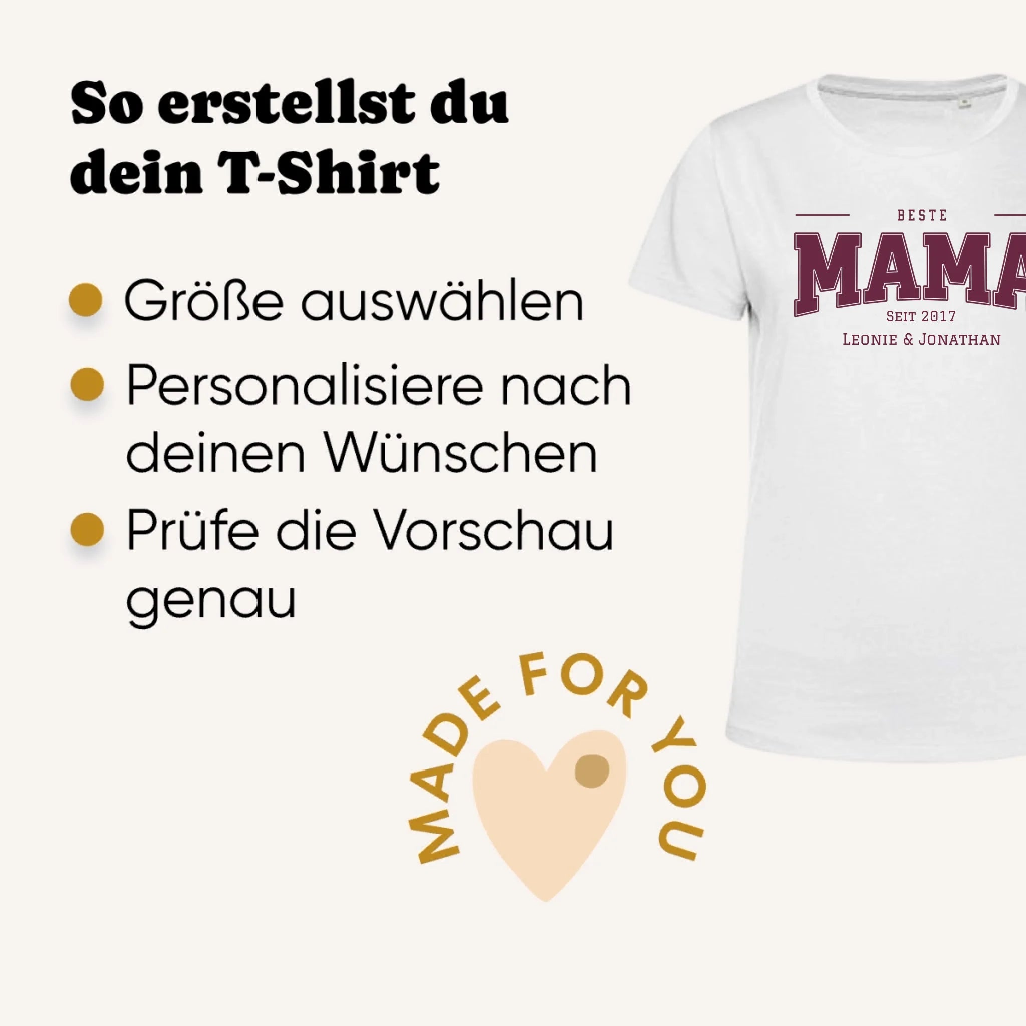 Personalisiertes T-Shirt Damen - weiss
