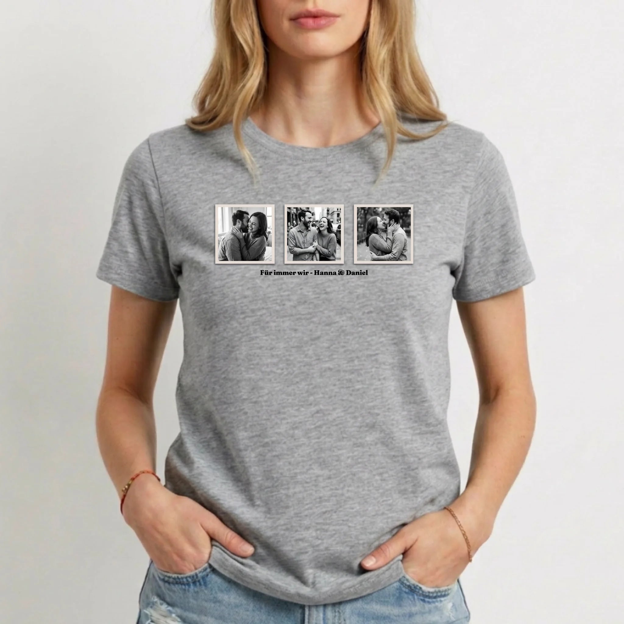 Personalisiertes T-Shirt Damen - grau