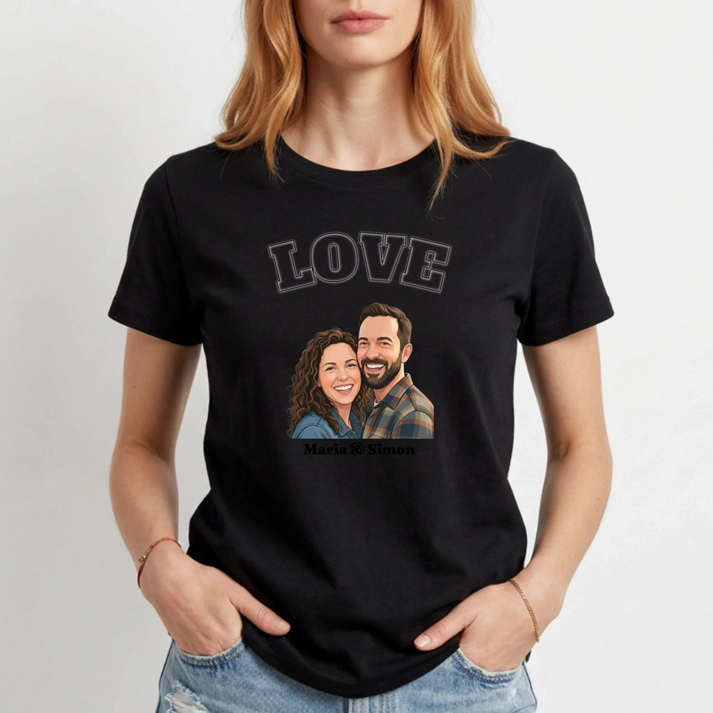 Personalisiertes T-Shirt Damen - schwarz