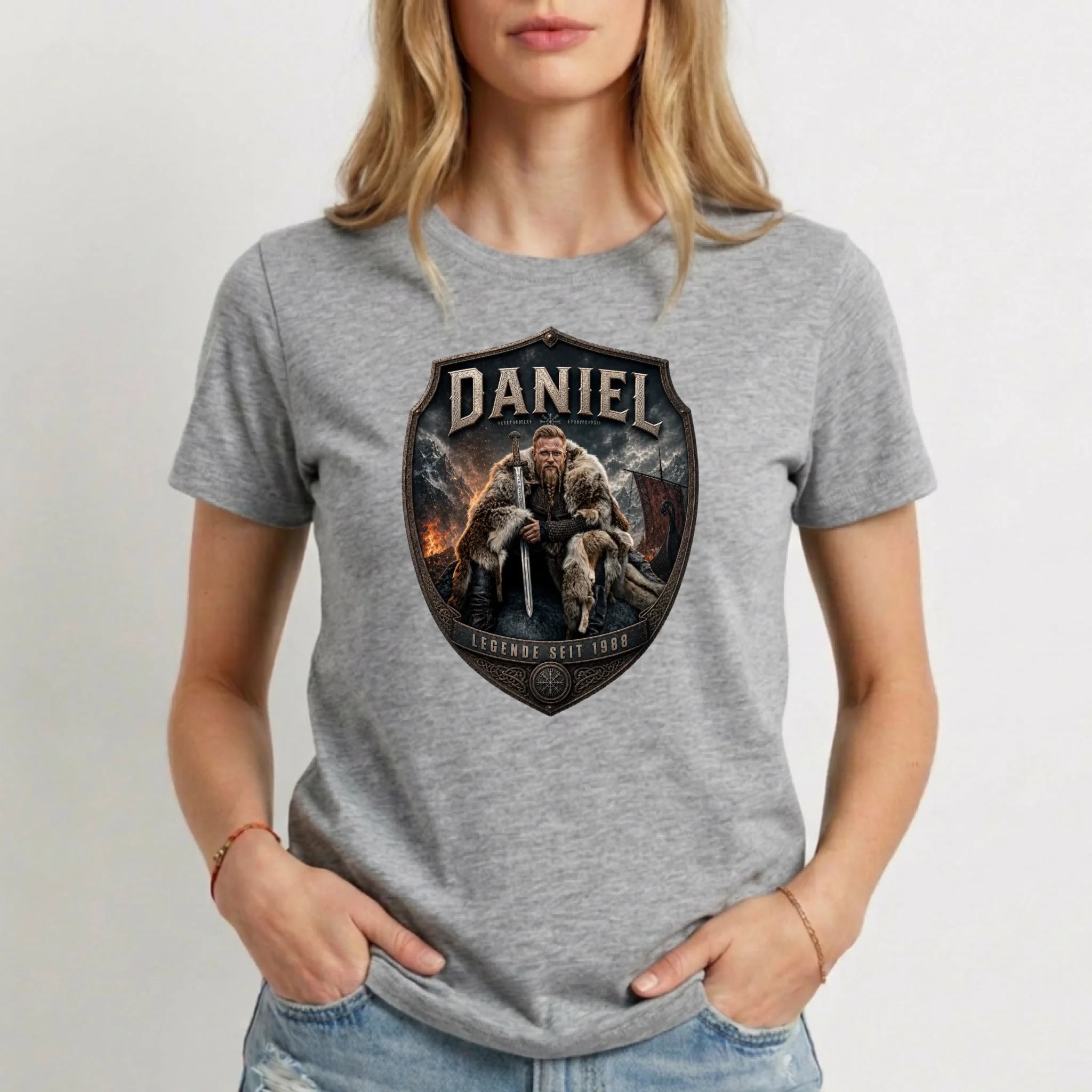 Personalisiertes T-Shirt Damen - grau