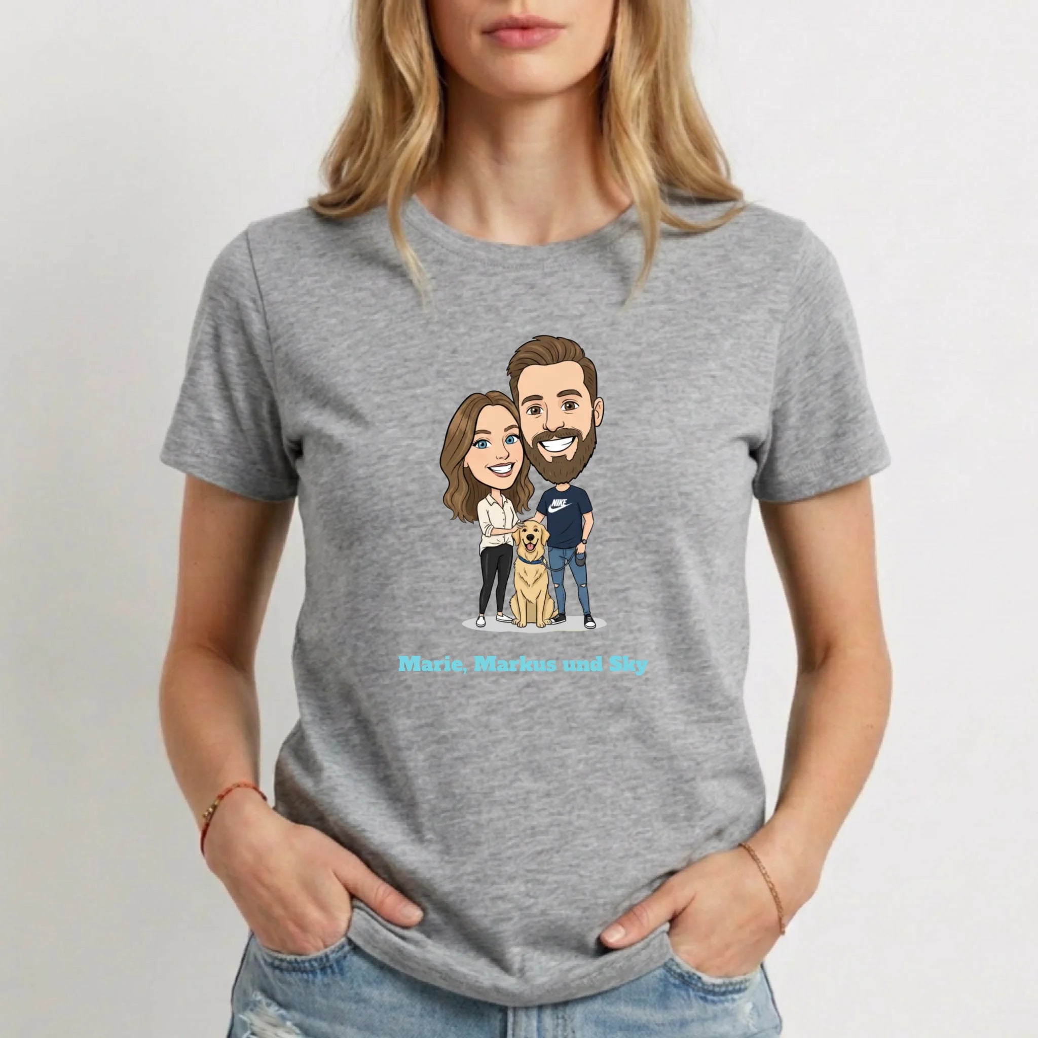 Personalisiertes T-Shirt Damen - grau
