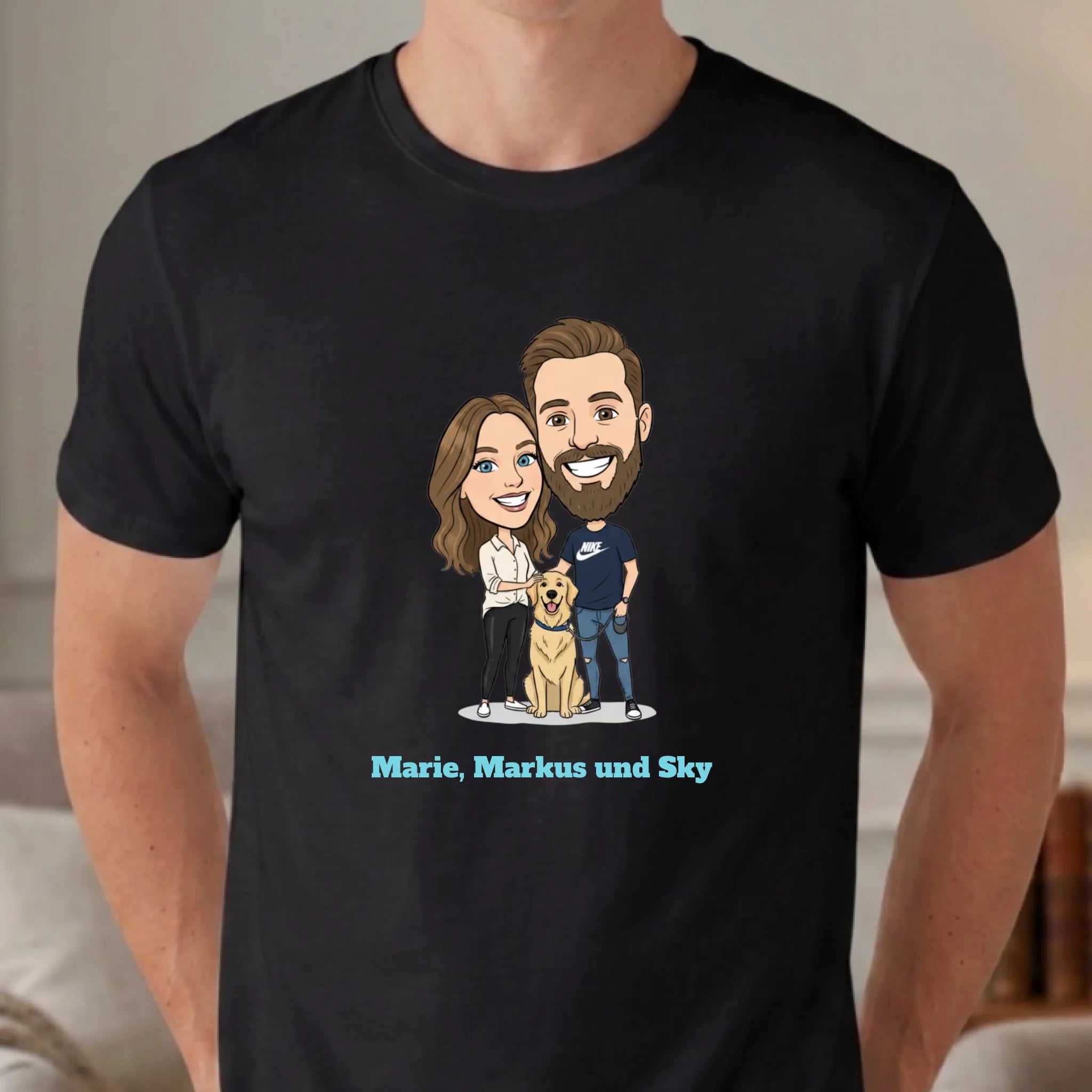 Personalisiertes T-shirt unisex - schwarz