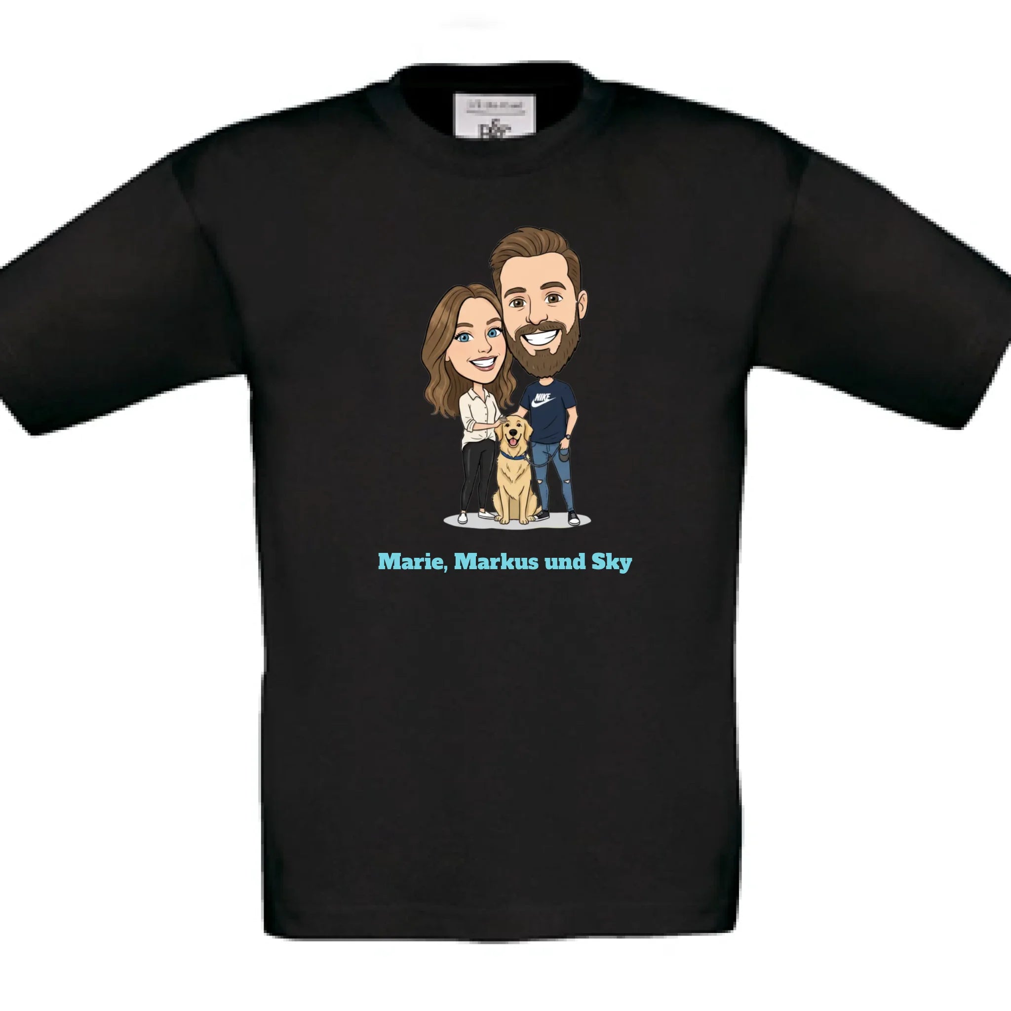 Personalisiertes T-Shirt Kinder - schwarz