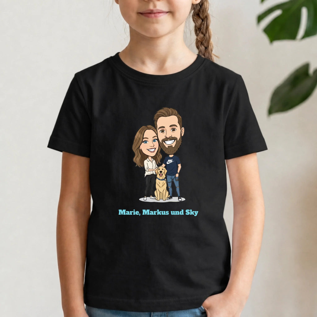 Personalisiertes T-Shirt Kinder - schwarz