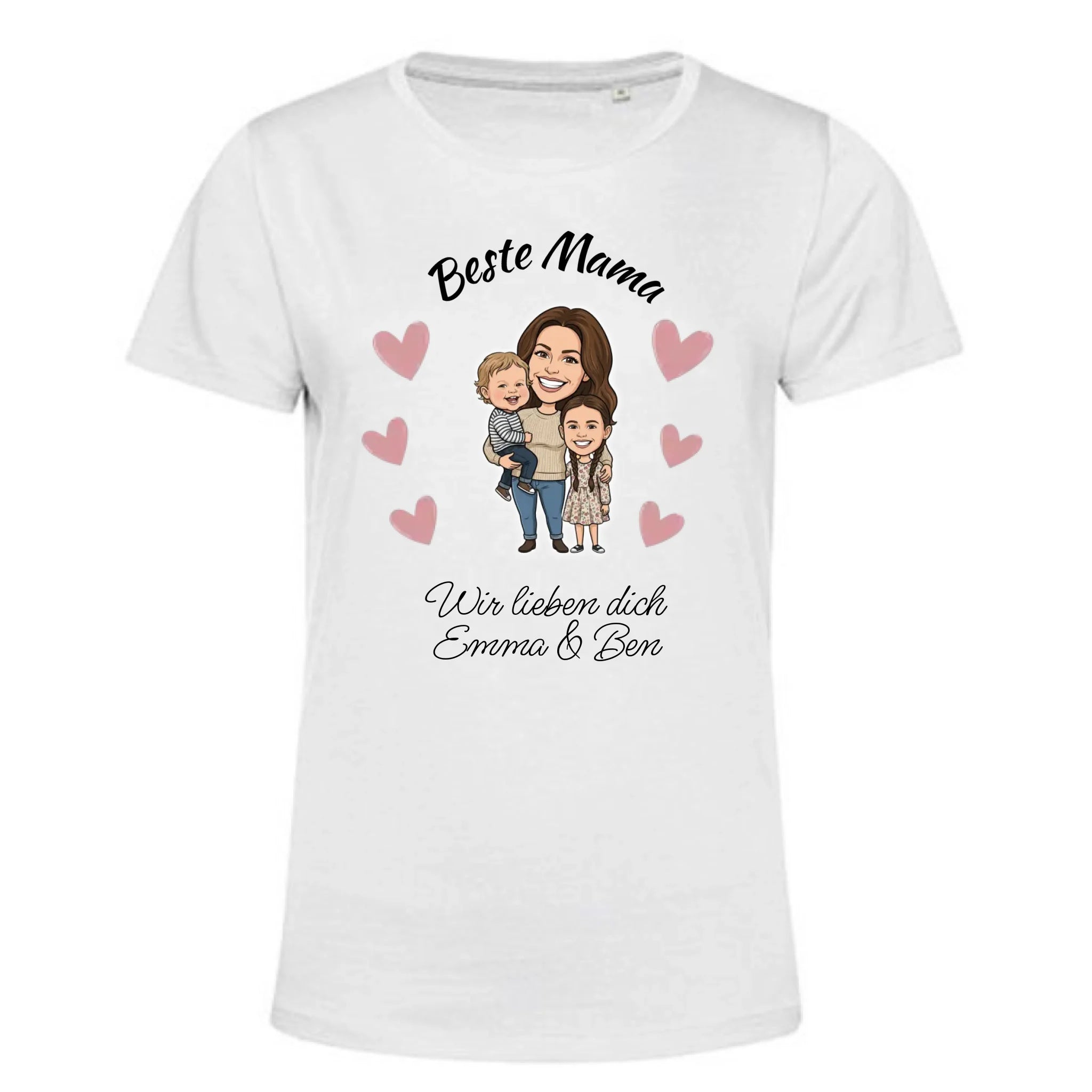 Personalisiertes T-Shirt Damen - weiß