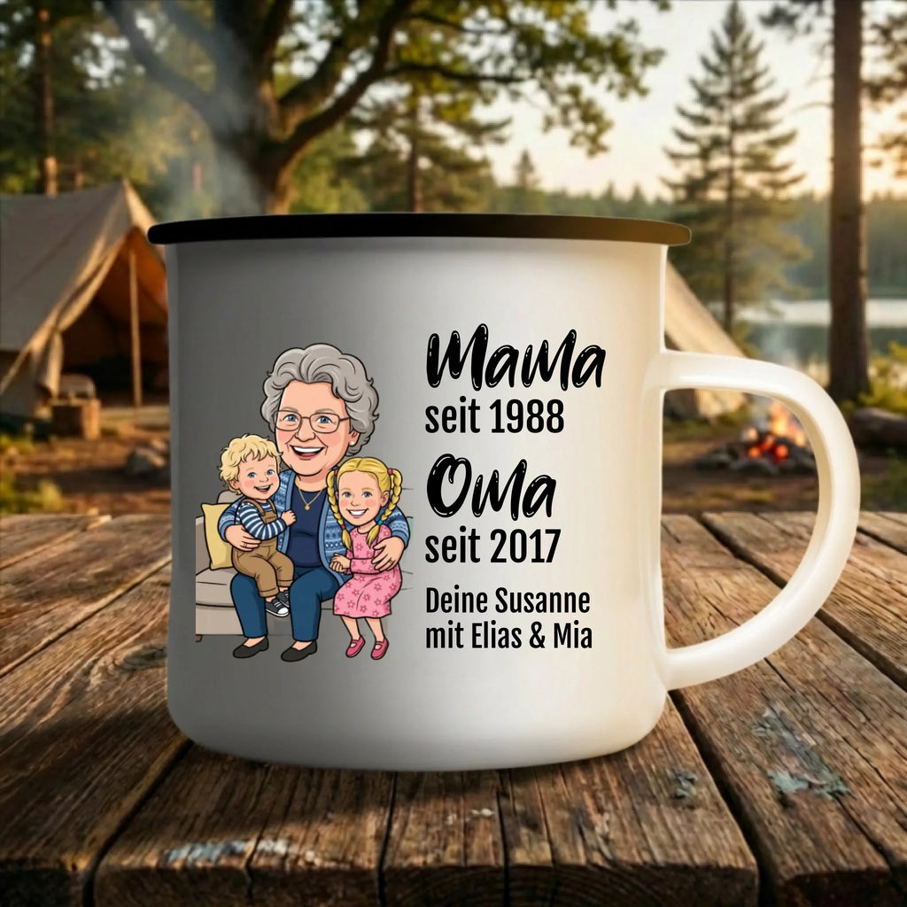 Personalisierte Emaille Tasse