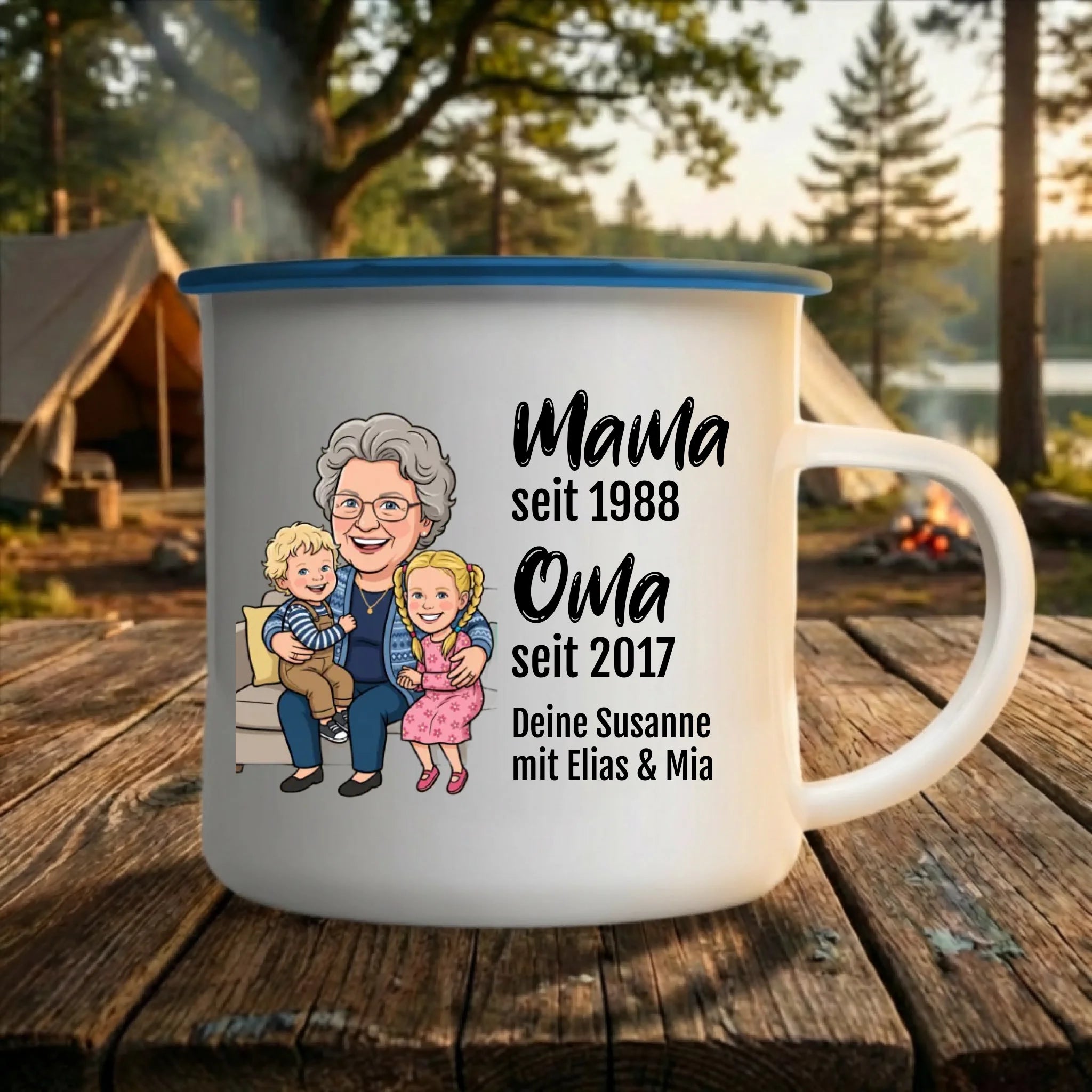 Personalisierte Emaille Tasse