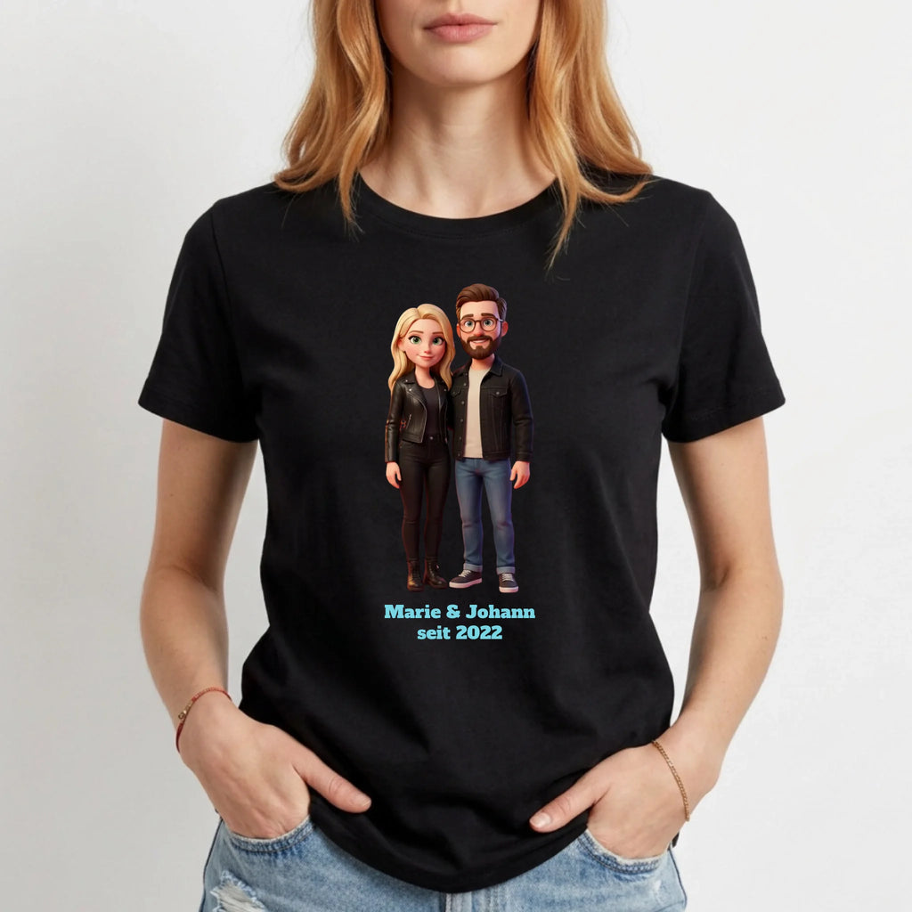 Personalisiertes T-Shirt Damen - schwarz