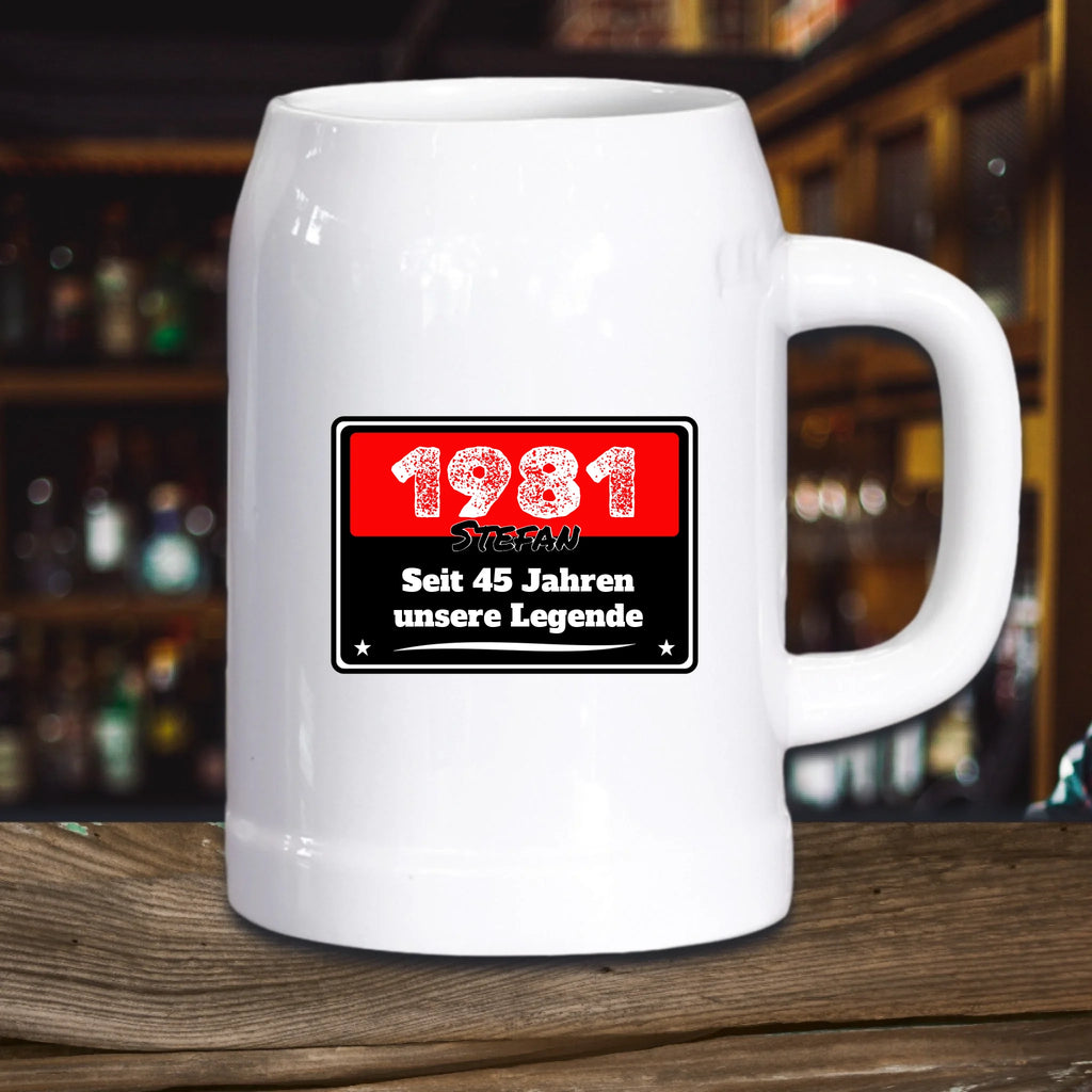 Bierkrug aus Stein personalisiert