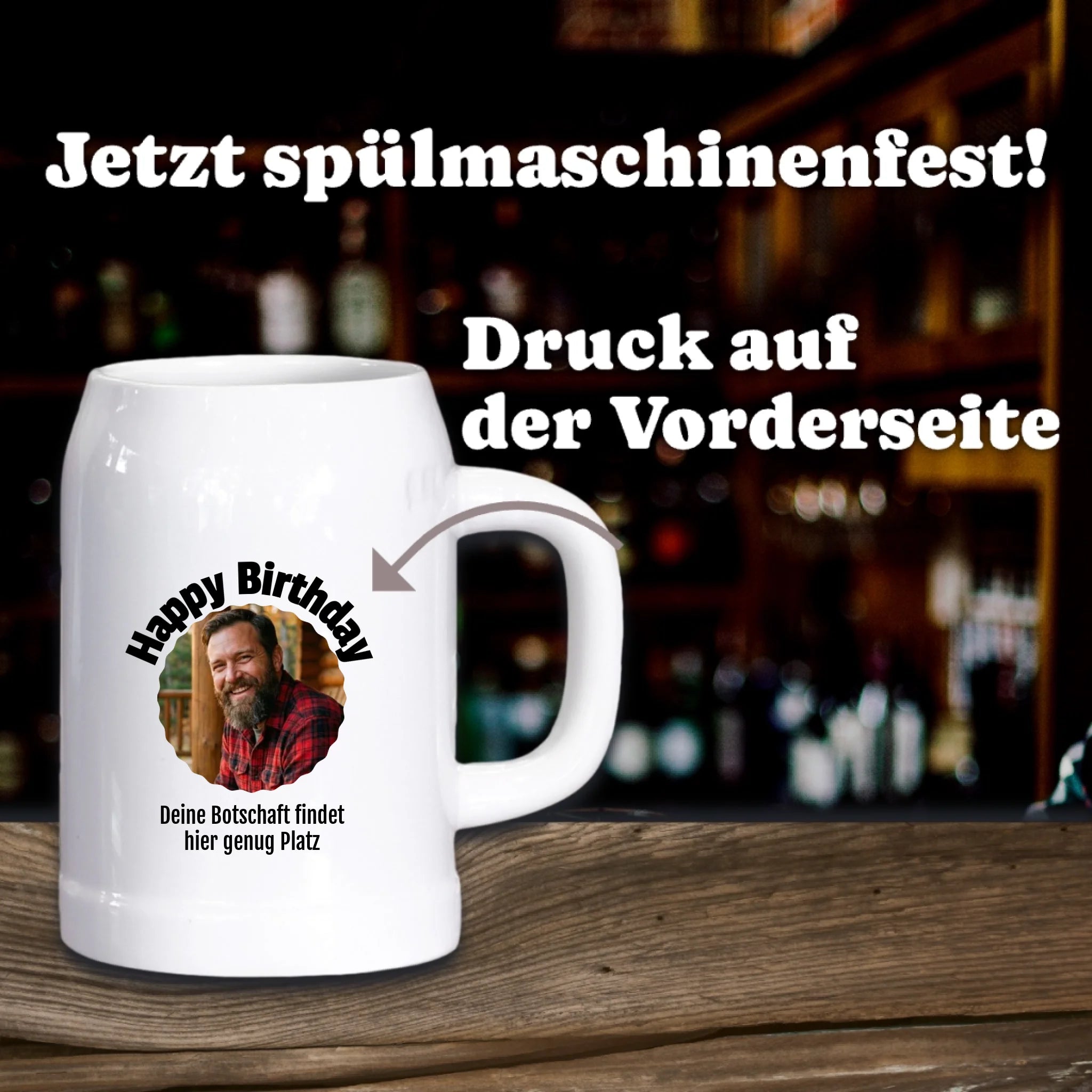 Bierkrug aus Stein personalisiert