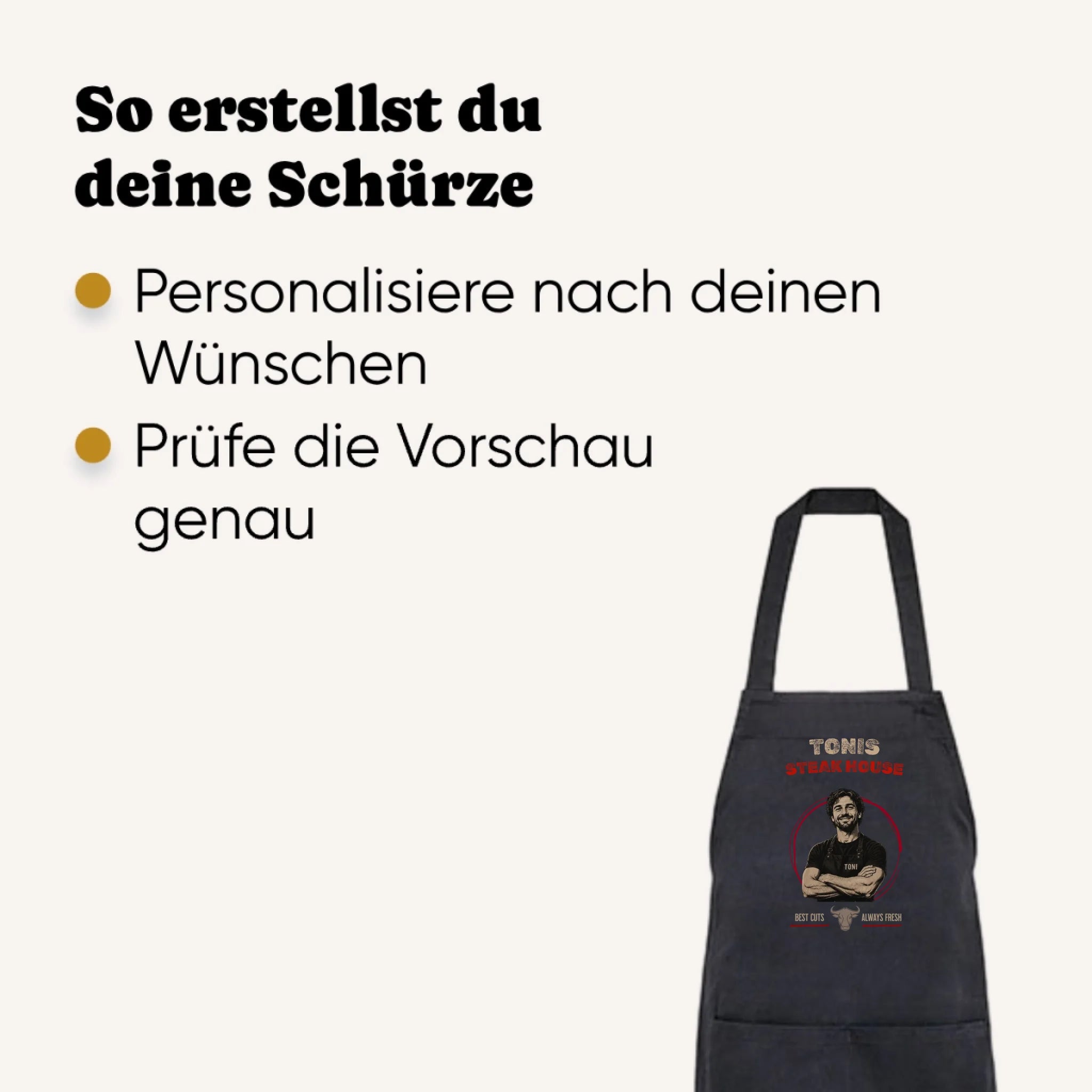 Personalisierte Schürze