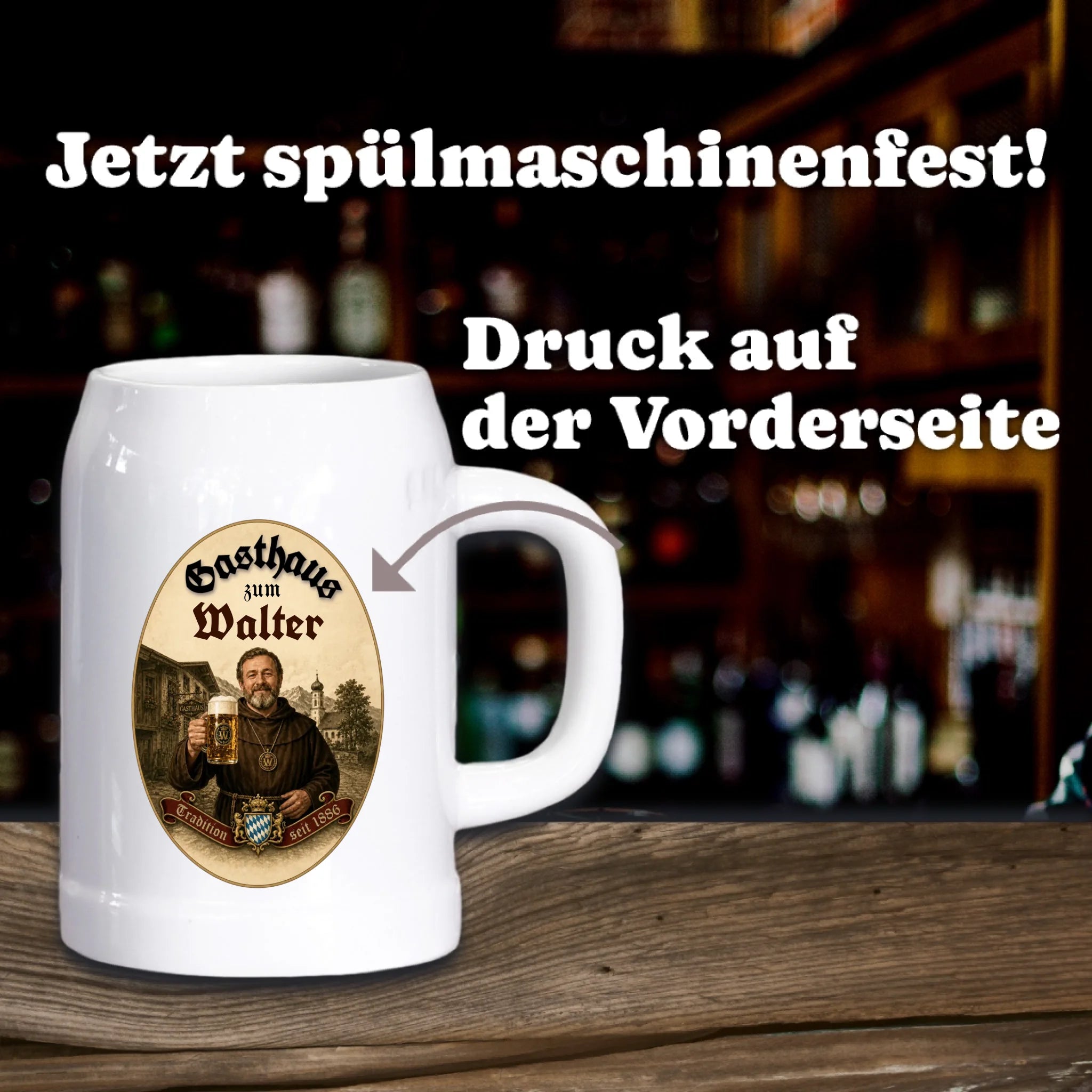 Bierkrug aus Stein personalisiert