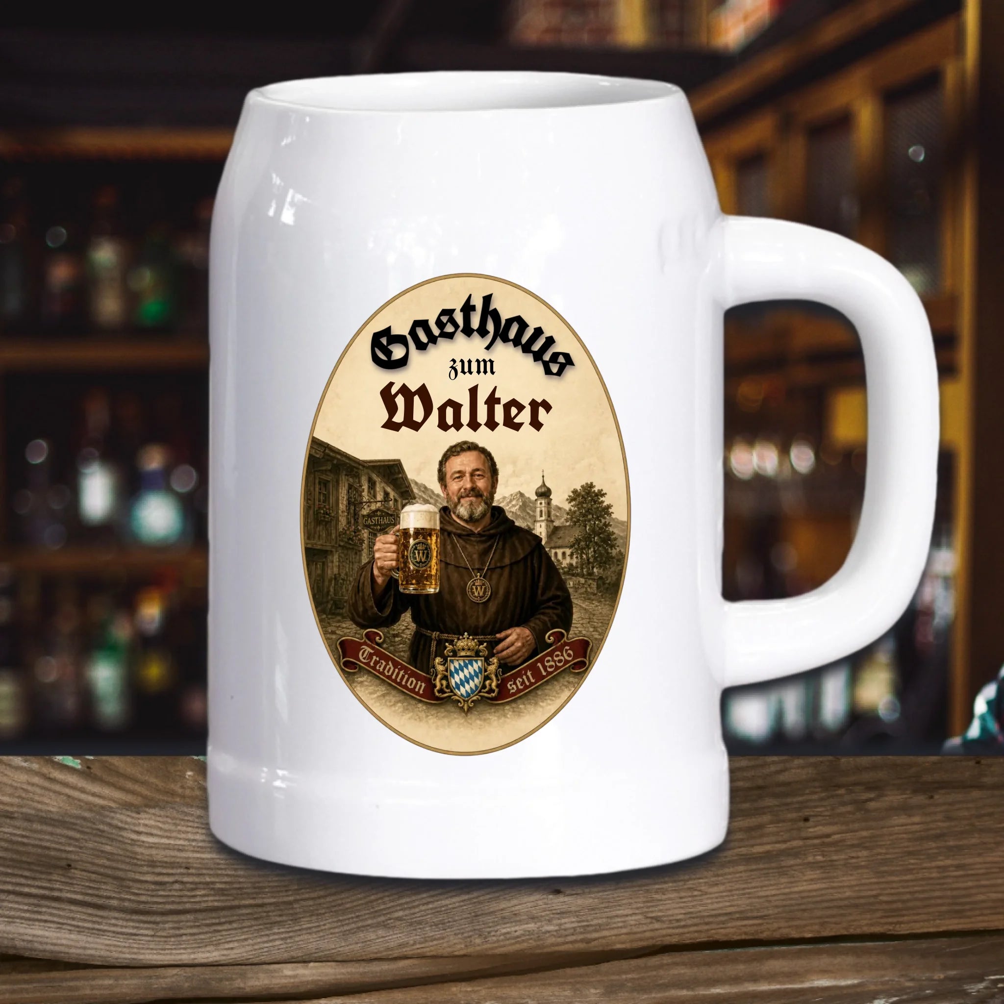Bierkrug aus Stein personalisiert