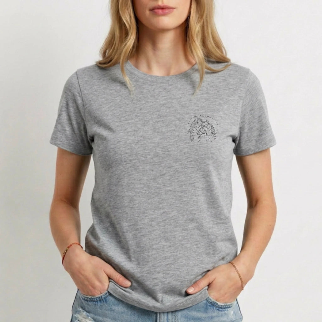 Personalisiertes T-Shirt Damen - grau