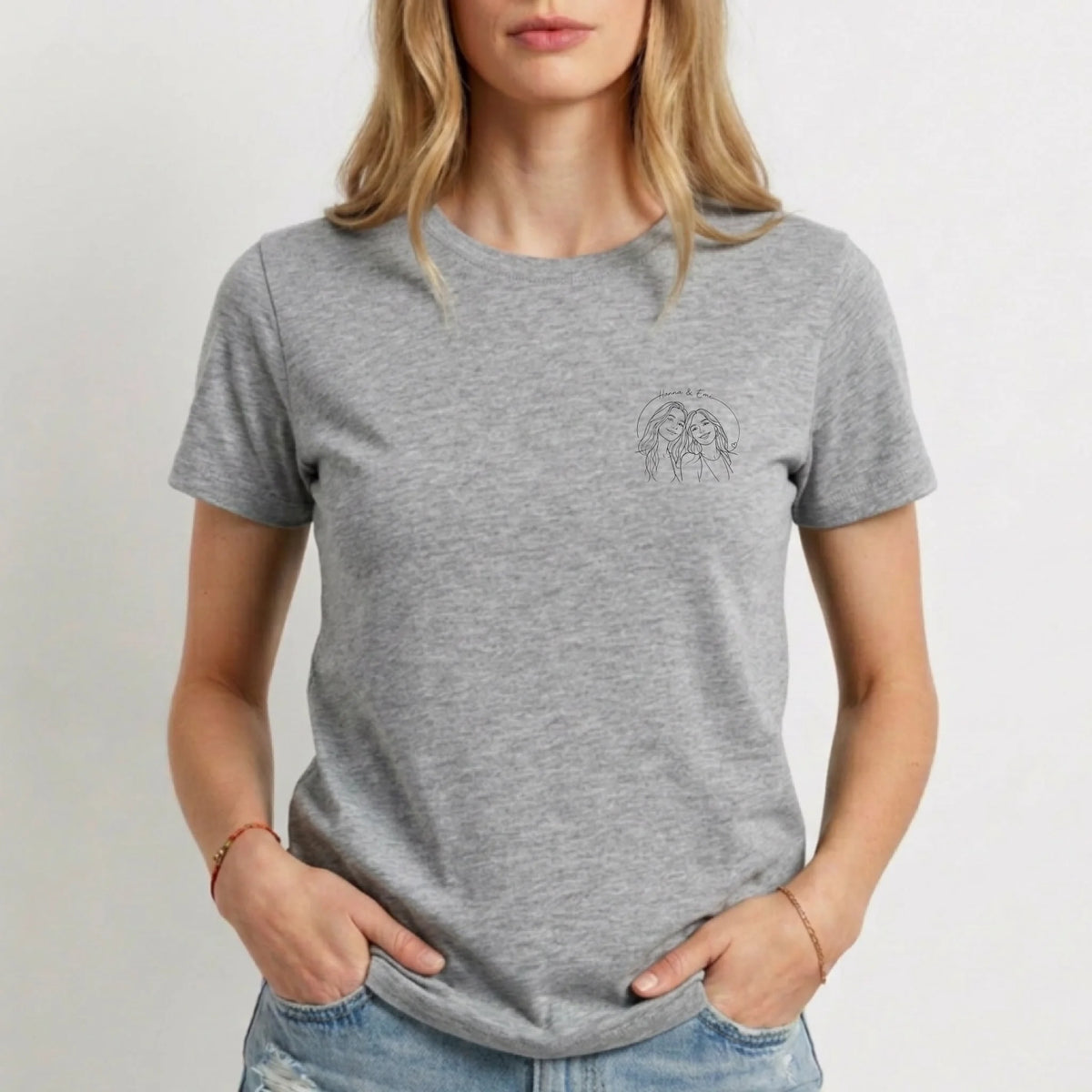 Personalisiertes T-Shirt Damen - grau