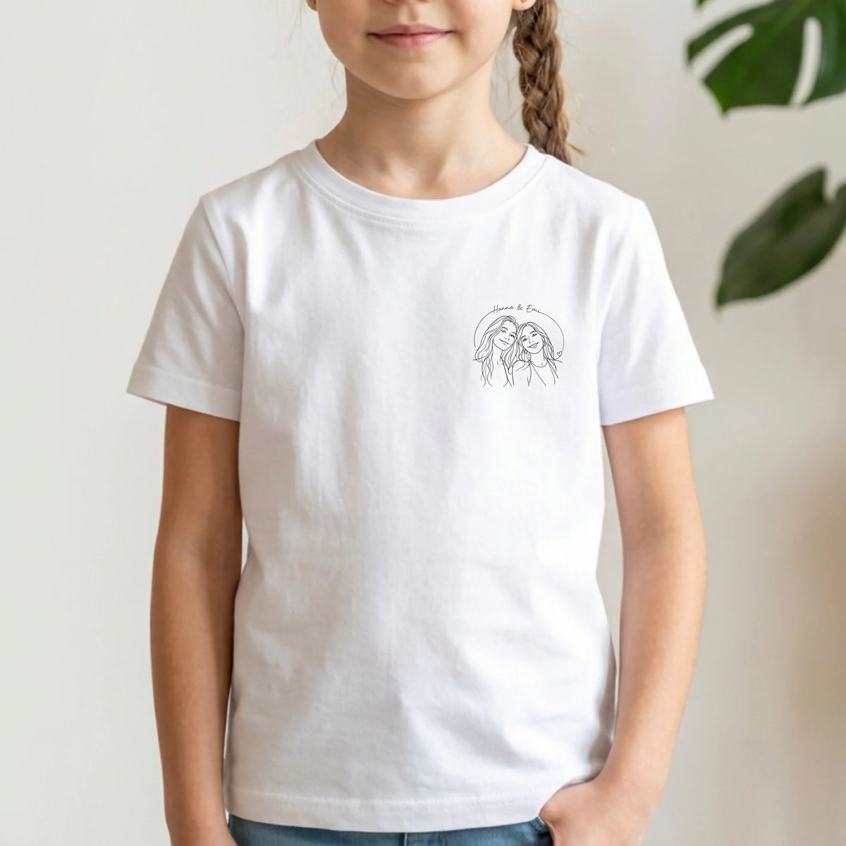 Personalisiertes T-Shirt Kinder - weiß