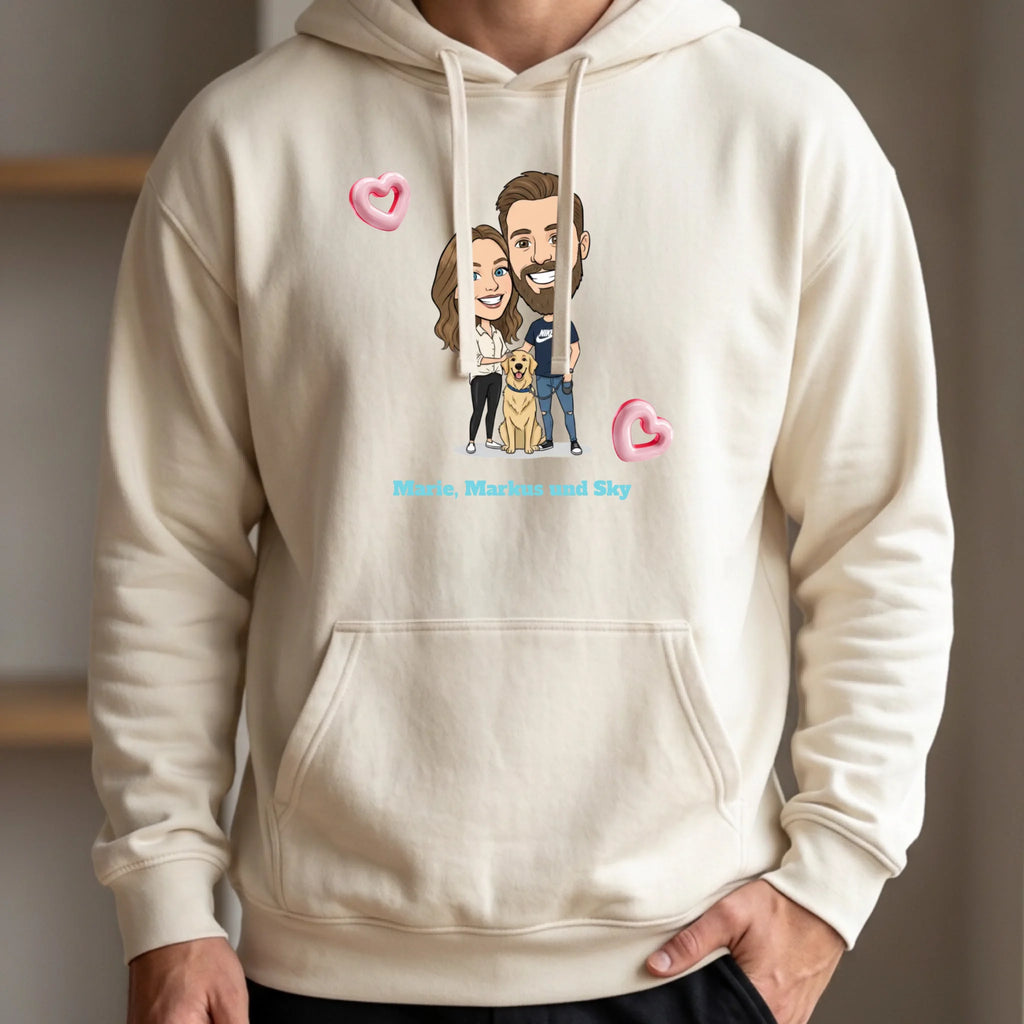 Personalisierter Hoodie weiß vorn