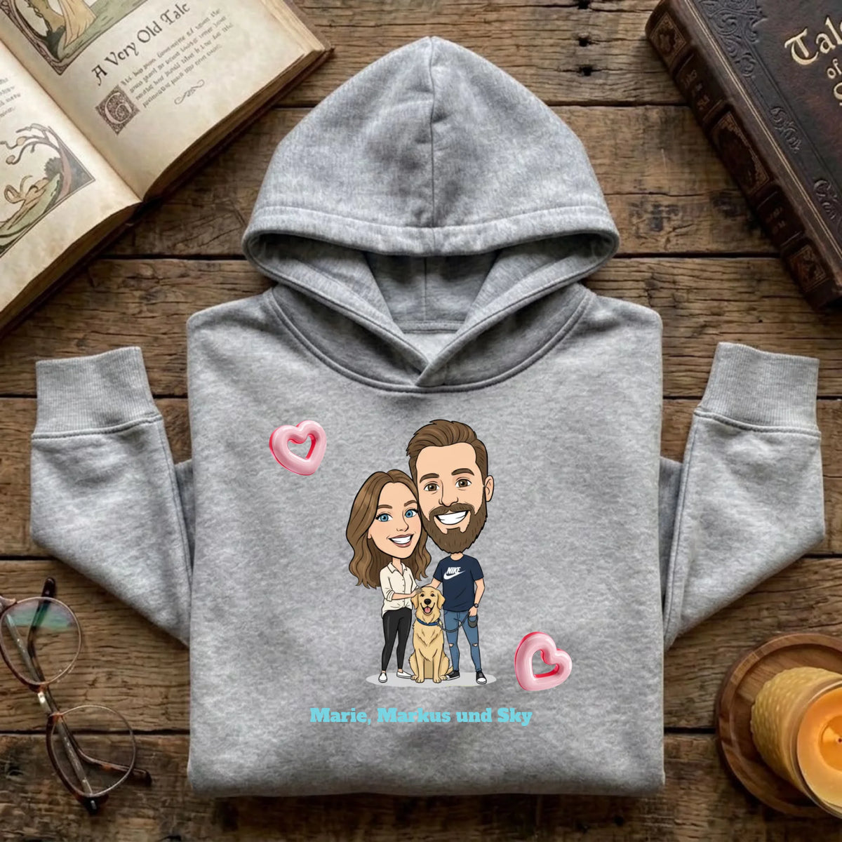Personalisierter Hoodie grau