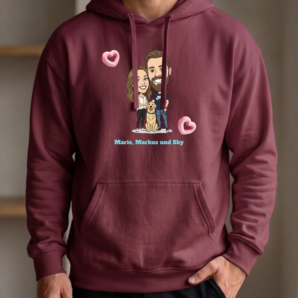 Personalisierter Hoodie rot vorn
