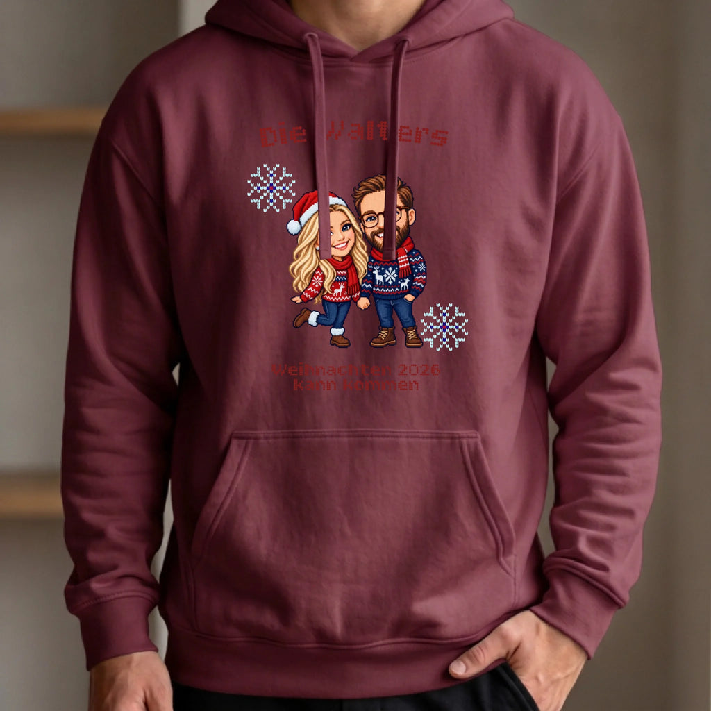 Personalisierter Hoodie rot vorn