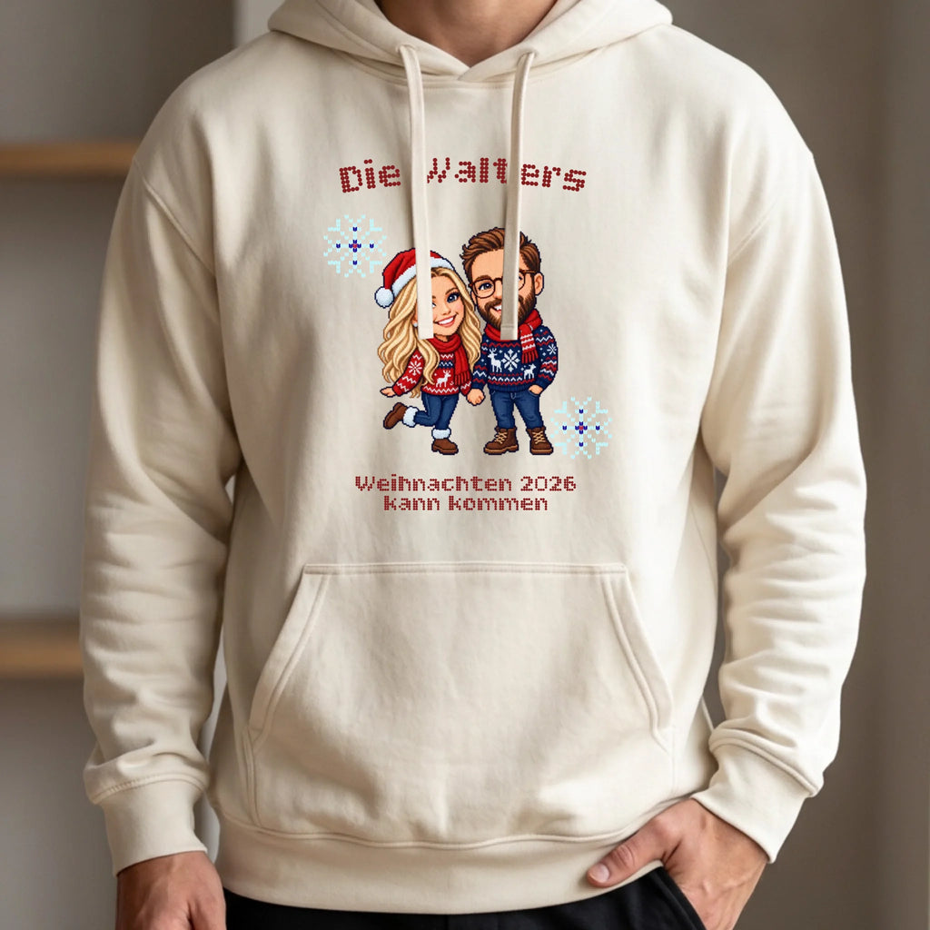 Personalisierter Hoodie weiß vorn