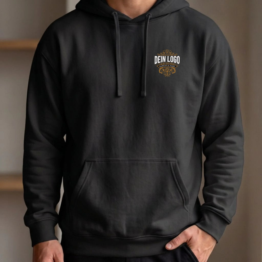 Personalisierter Hoodie schwarz vorn