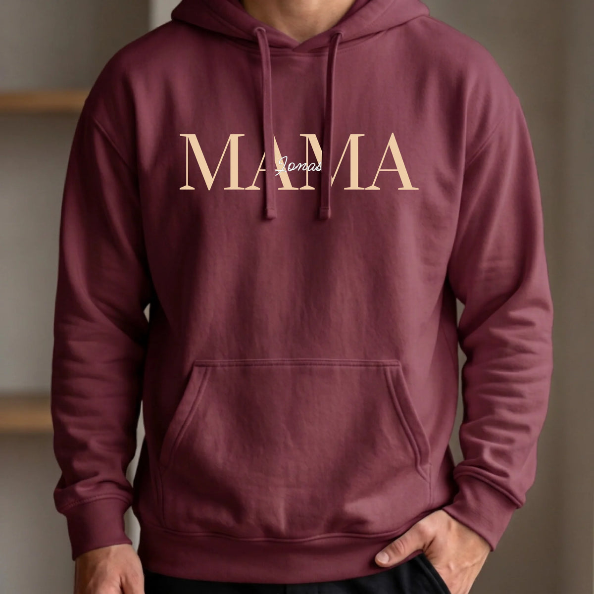 Personalisierter Hoodie rot vorn