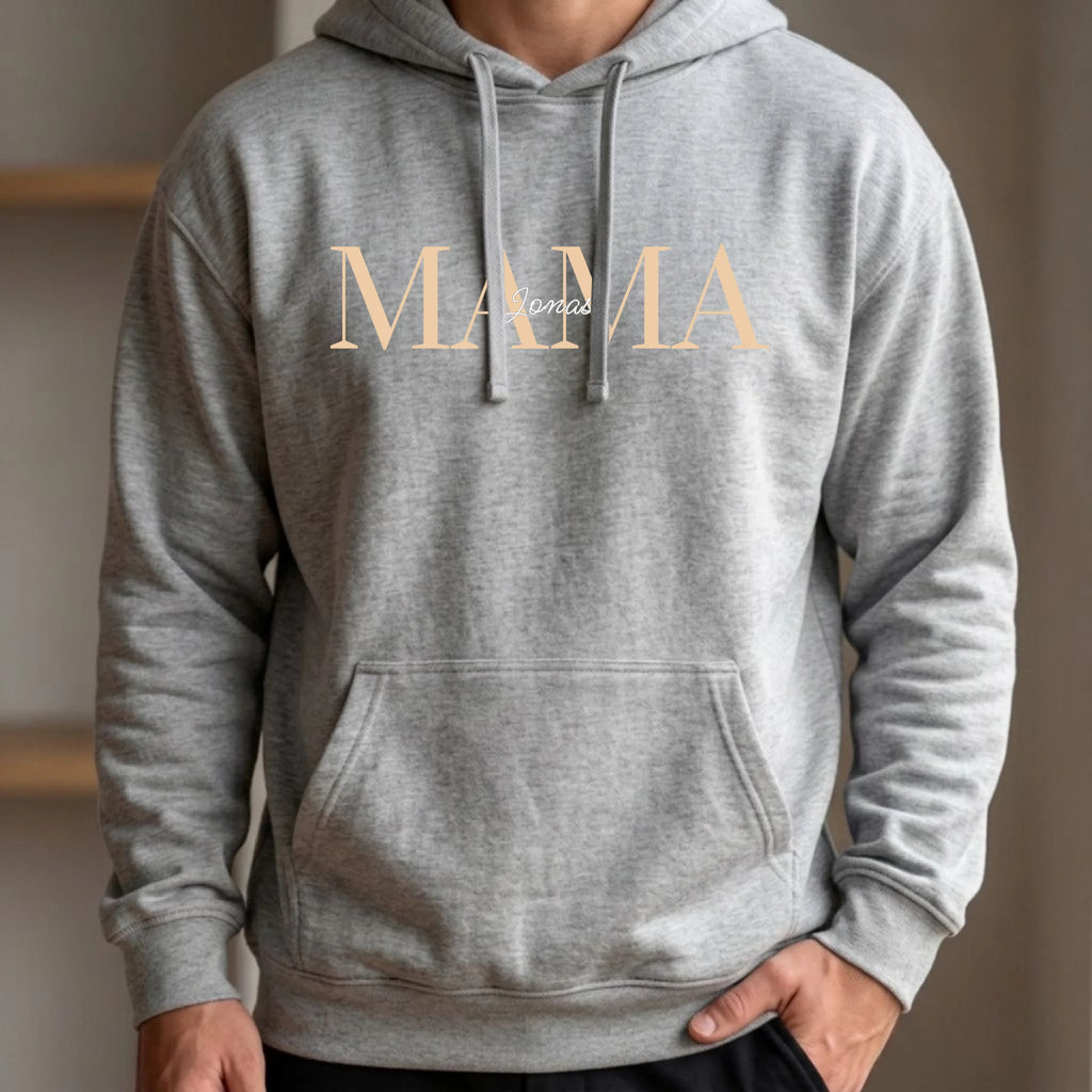 Personalisierter Hoodie grau vorne