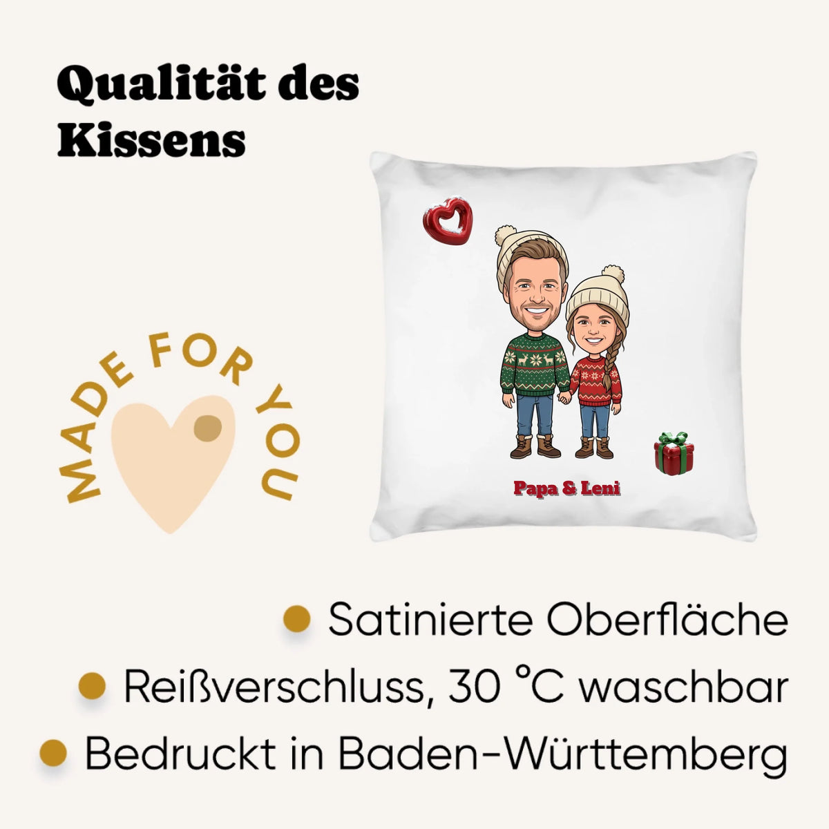 Personalisiertes Kissen - Qualität