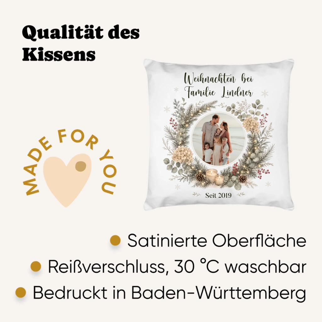 Weihnachtskissen mit Foto personalisiert - Qalität