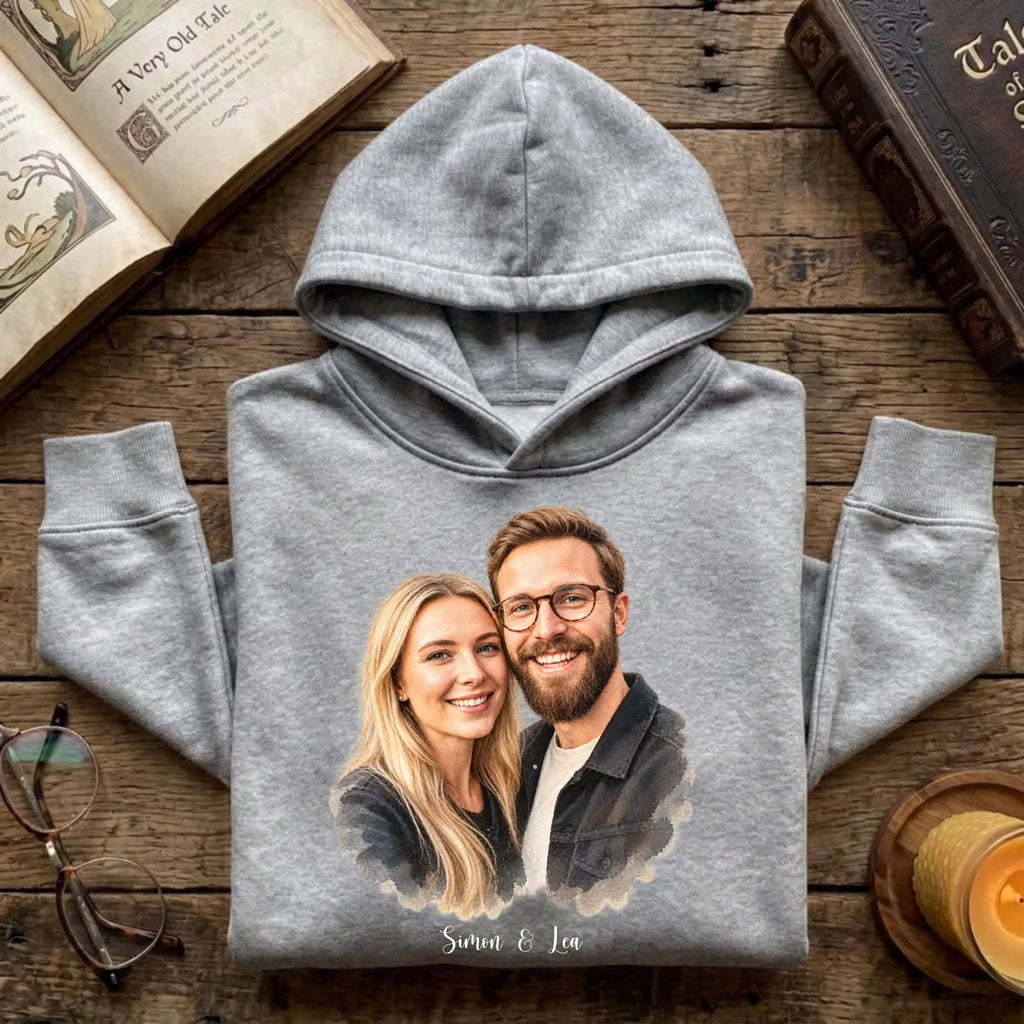 Personalisierter Hoodie grau