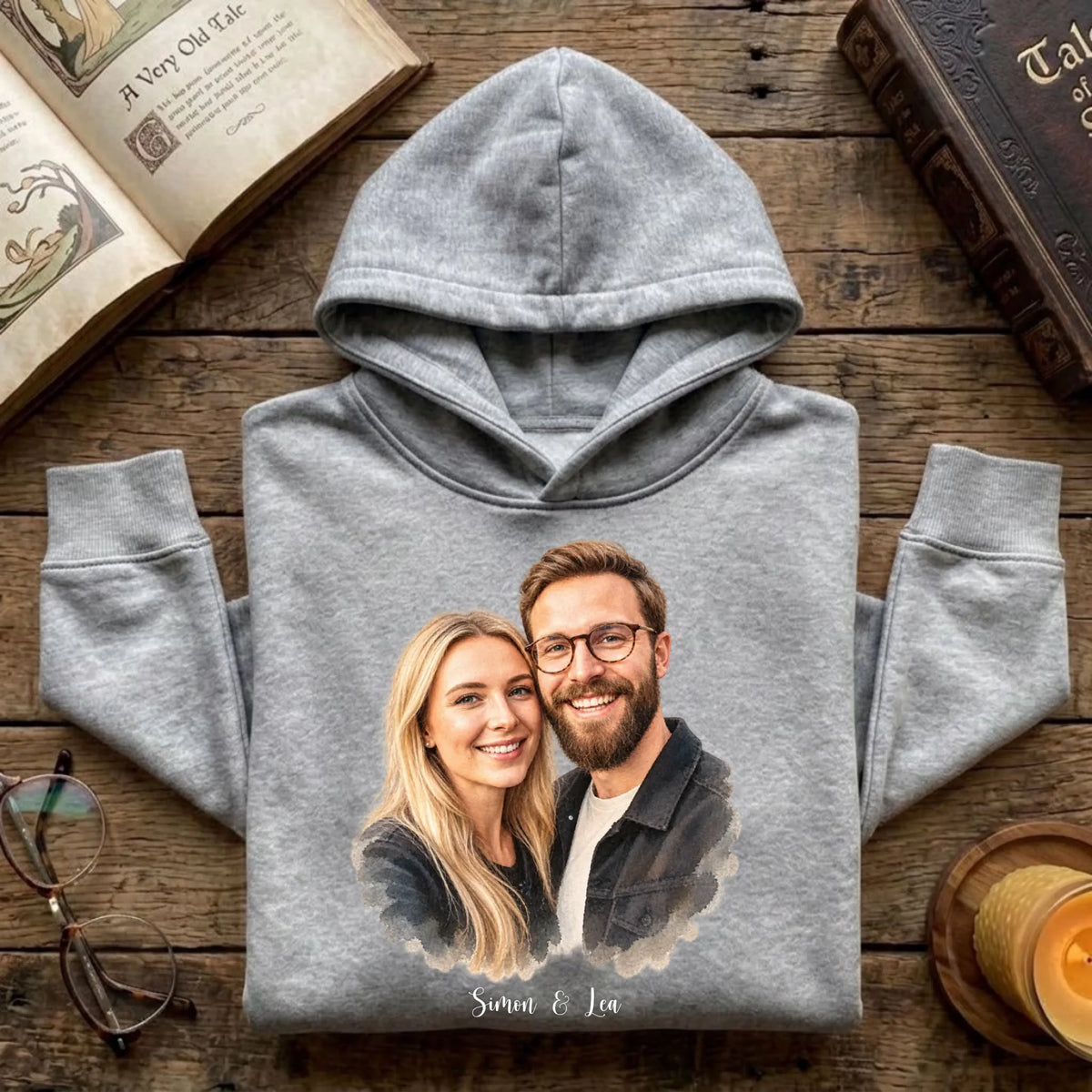 Personalisierter Hoodie grau