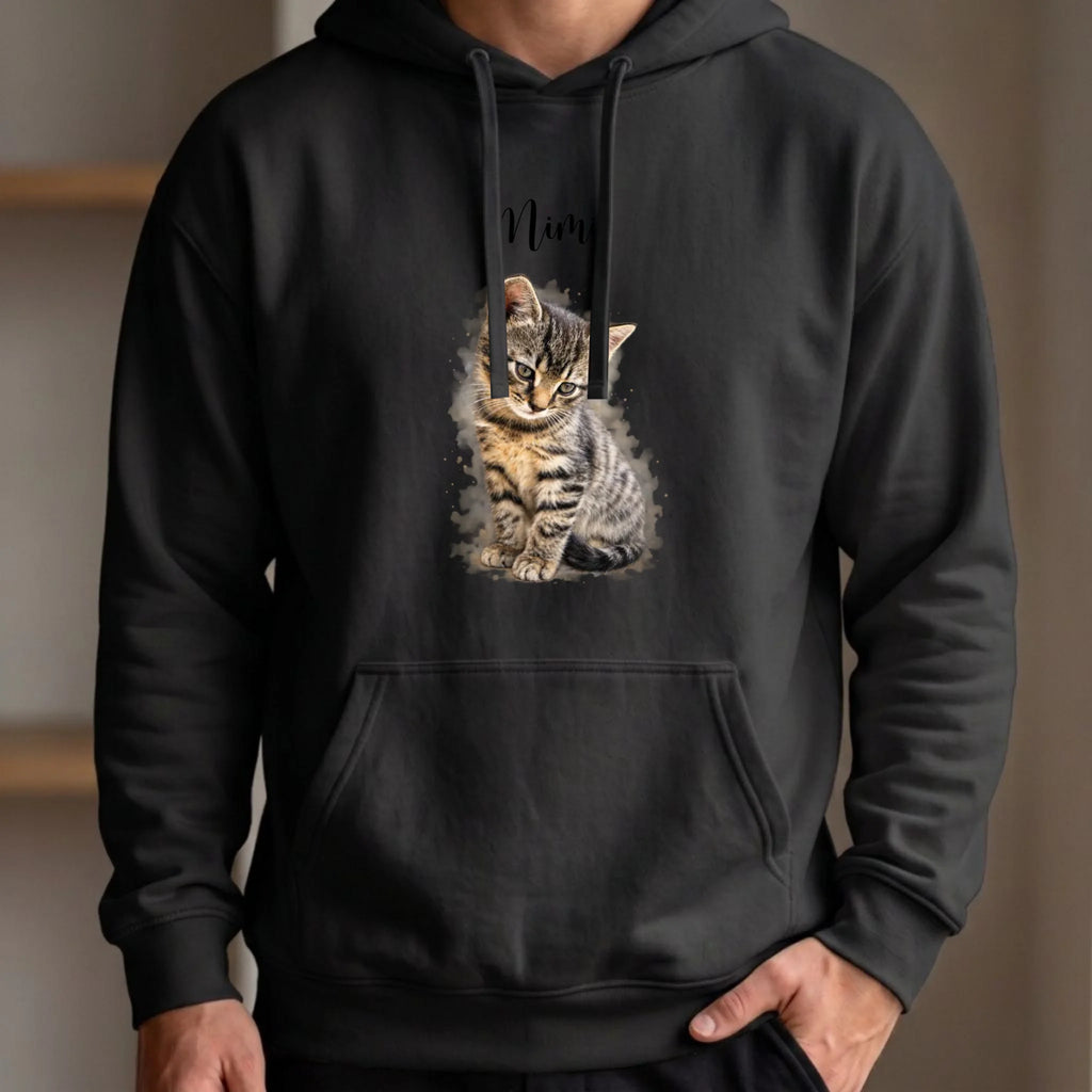 Personalisierter Hoodie schwarz vorn