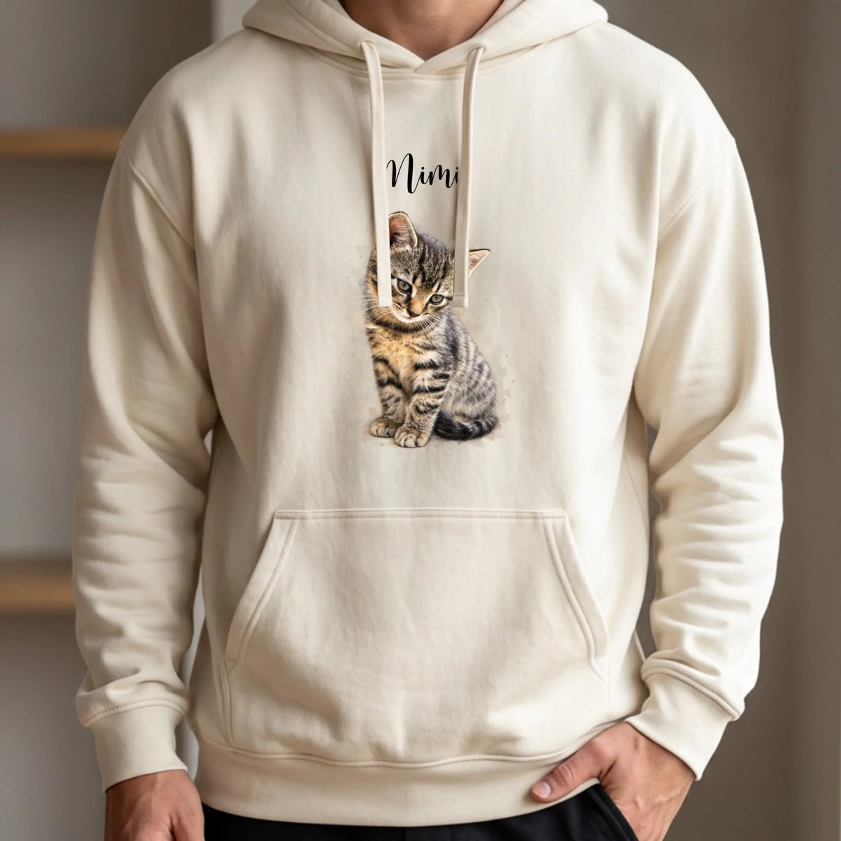 Personalisierter Hoodie weiß vorn