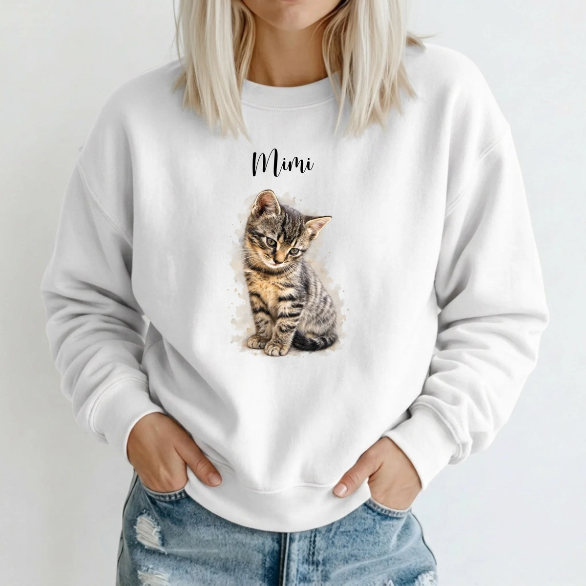 Personalisierter Sweater - weiss